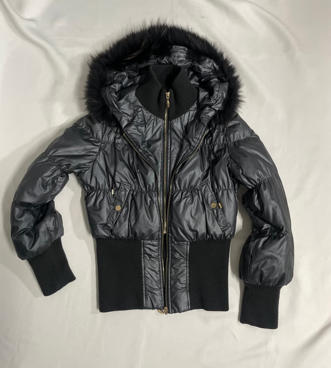 라쿤 울프죠 딱붙 퍼 봄버 패딩 상품이미지2