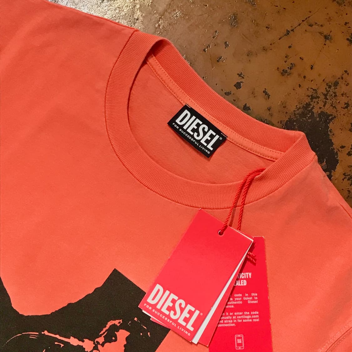 Dead stock 디젤 오렌지 프린팅 숏 슬리브 남성 102 여성 루즈 상품이미지3