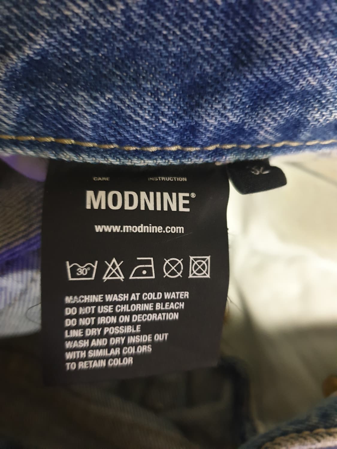 모드나인 MOD1s 러스티로즈 세미 플레어 데님팬츠 미들블루 (32) 상품이미지8