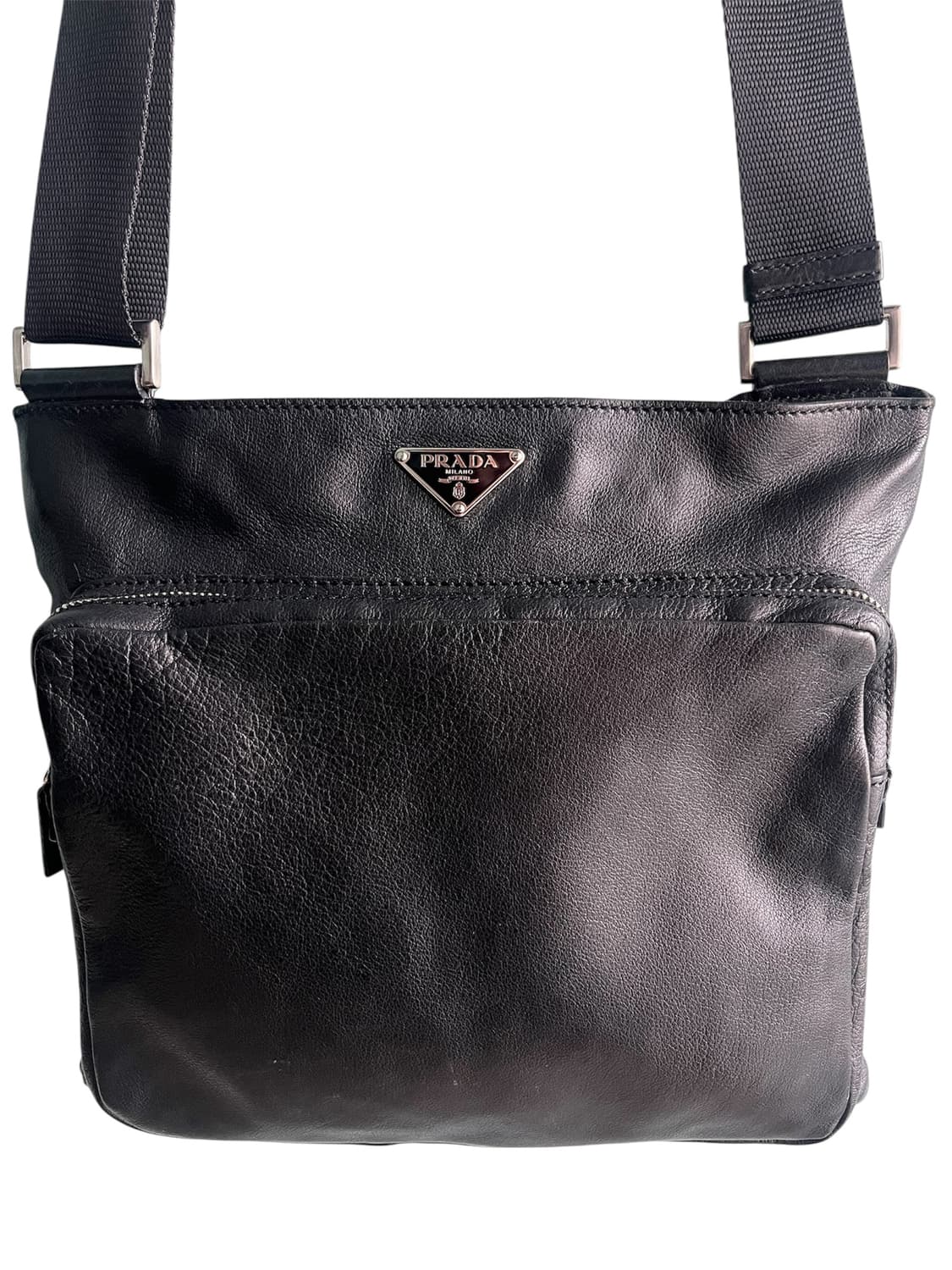 [OS] 프라다 버팔로 레더 리포터 크로스백 블랙 상품이미지2