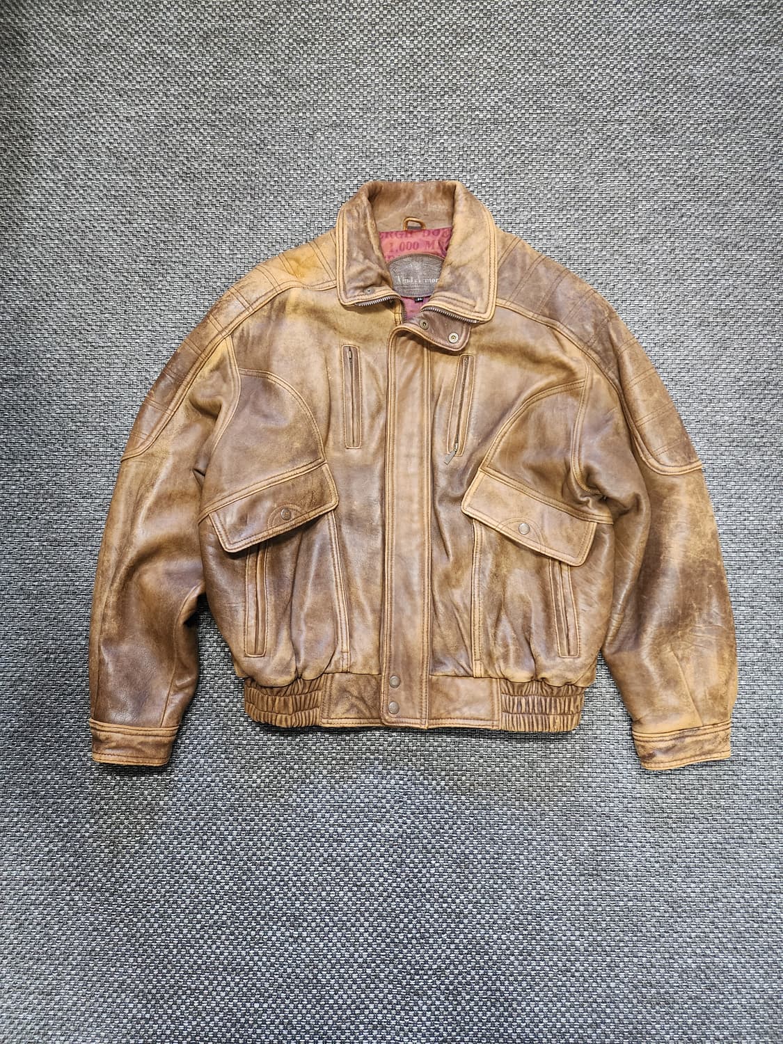 빈티지 가죽 자켓 브라운 상품이미지1