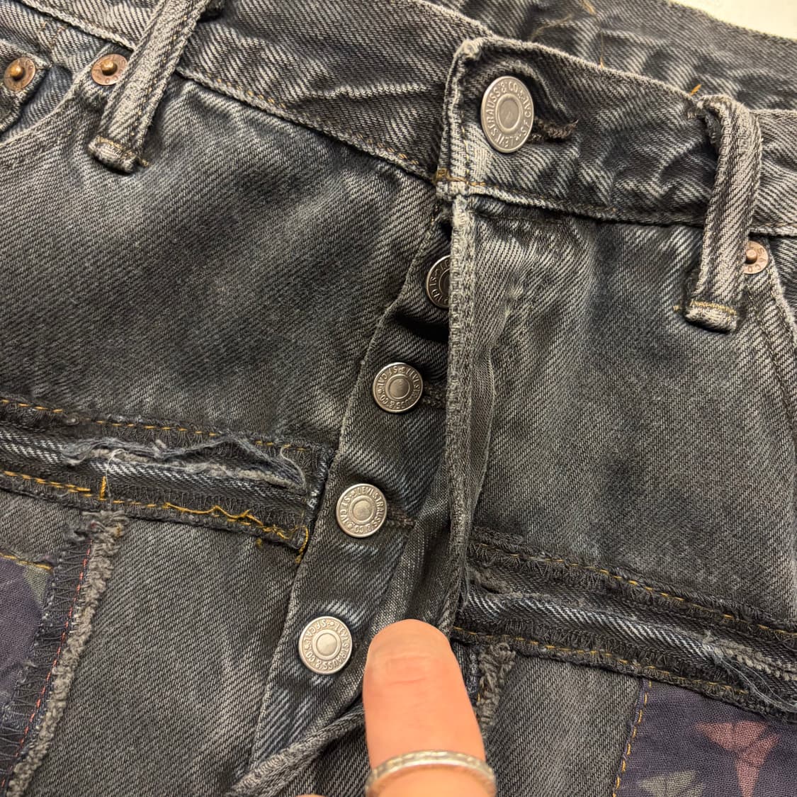 [33x36] 리바이스 501 데님 패치워크 리메이크 청바지 C229 상품이미지5