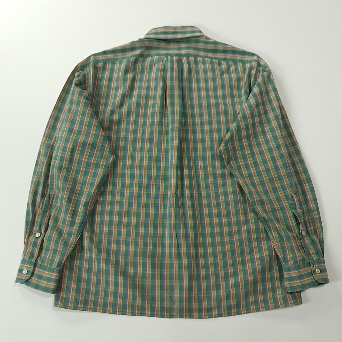 CK286 L 폴로 90s 박스핏 그린옐로우 마드라스 체크 셔츠 남방 상품이미지6