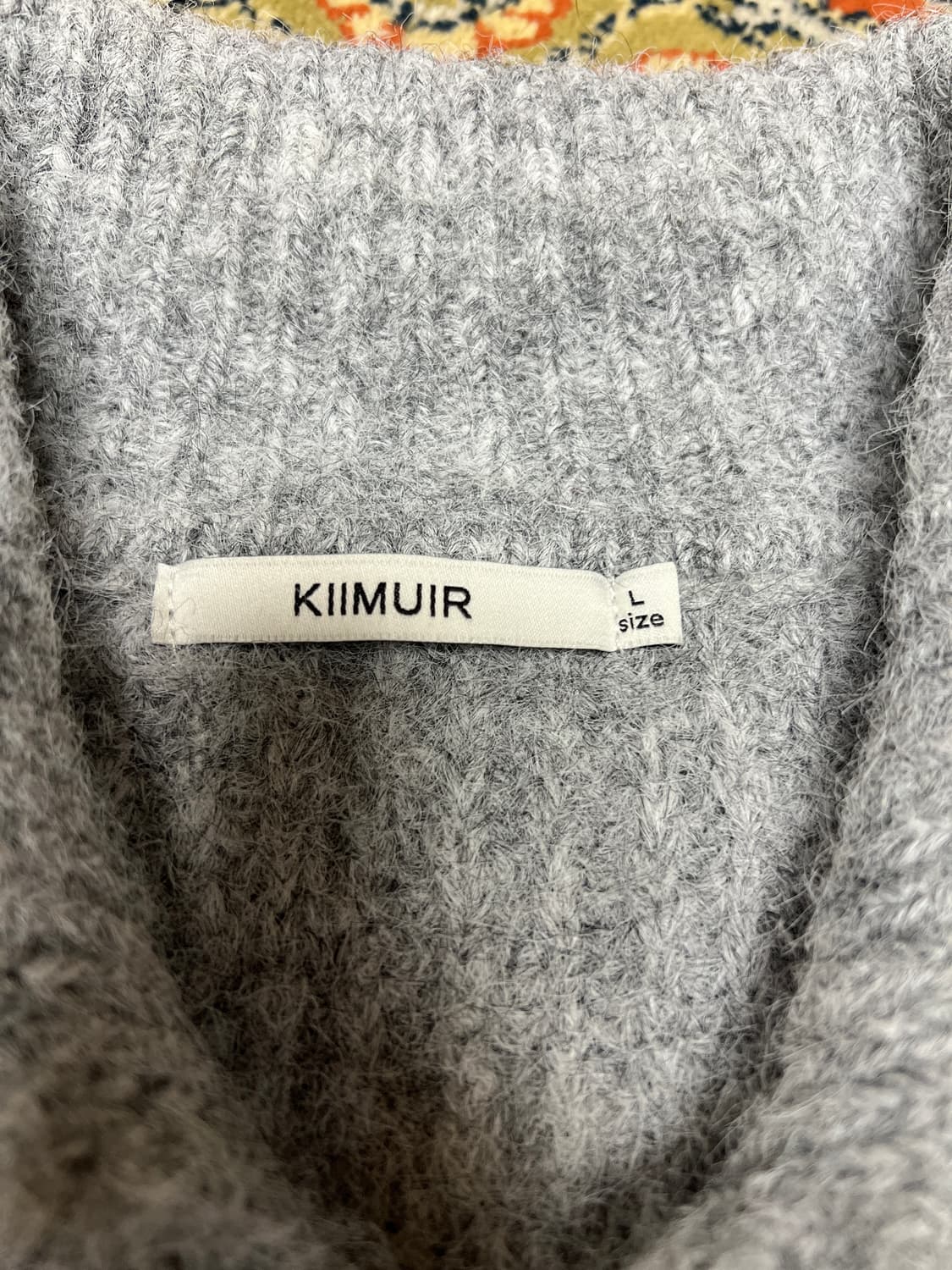 [L] 키뮤어 부클 울 카라 가디건 그레이 상품이미지3