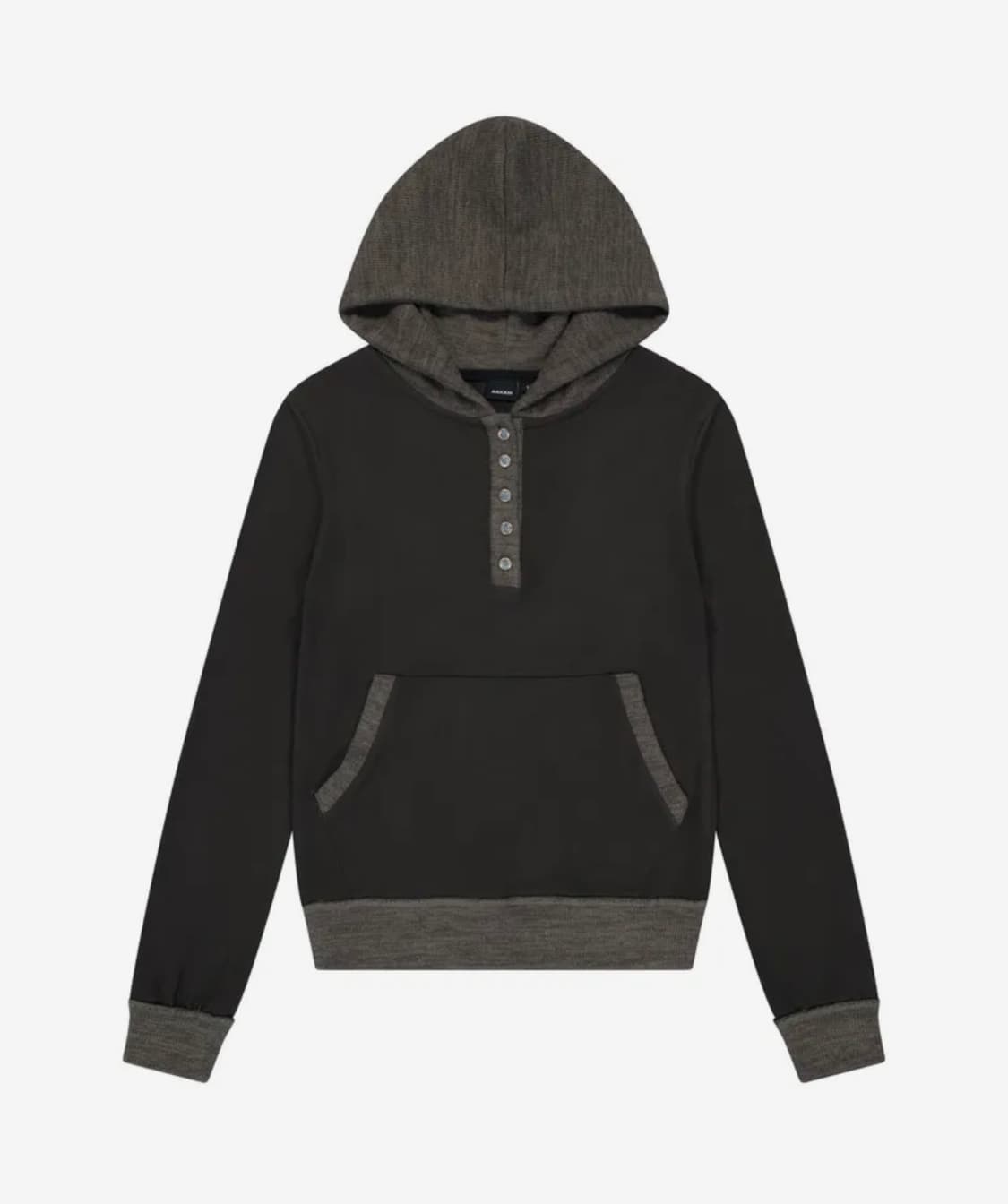 아캄 Contrast Logo Button Hoodie (Brown) 상품이미지1