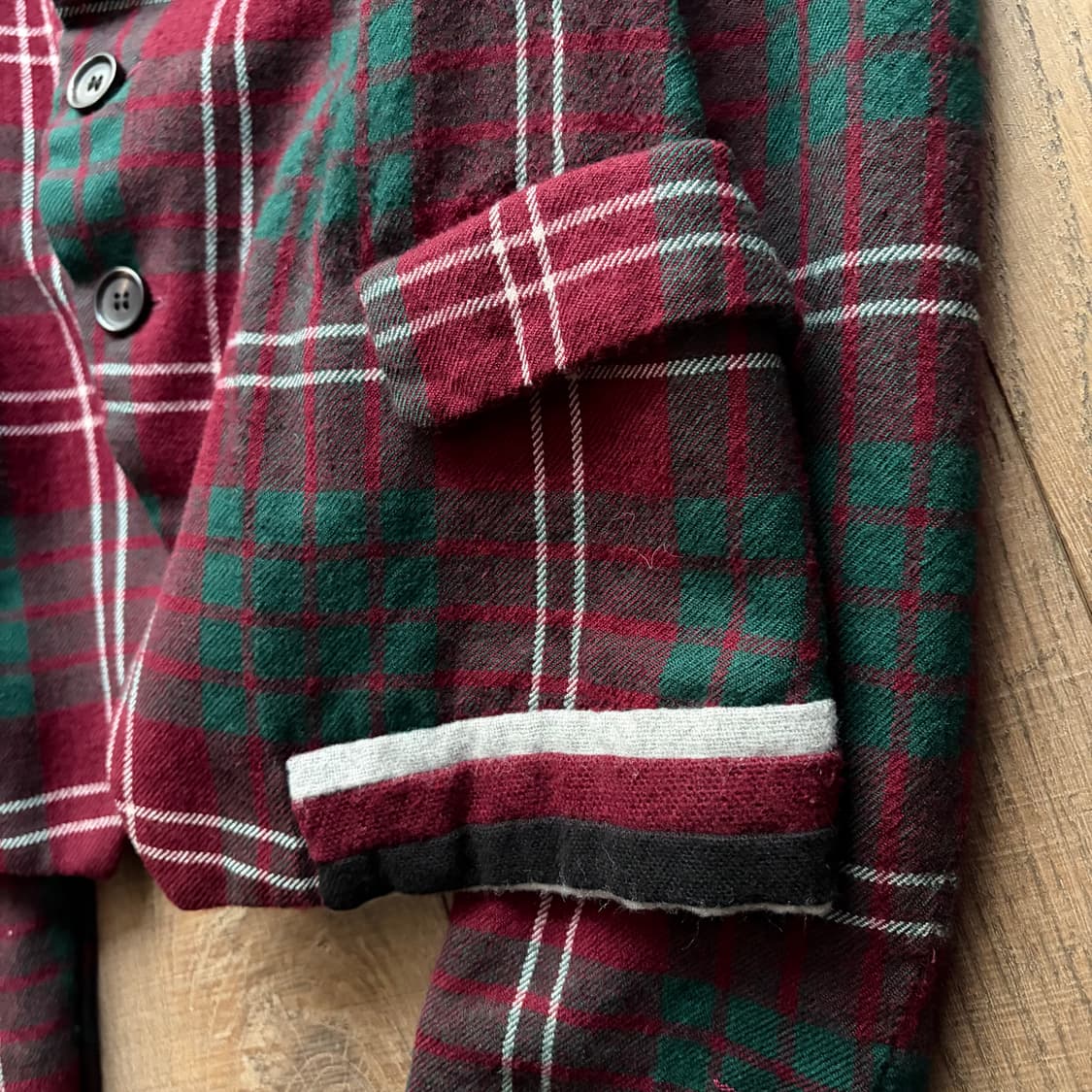 Check Round Cut Wool Jacket 상품이미지7