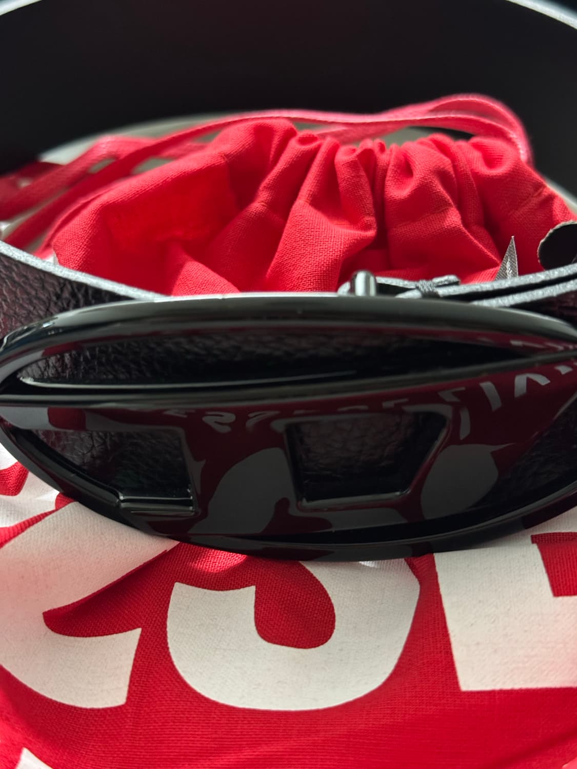 디젤 B-1DR 로고 버클 벨트 블랙 상품이미지2