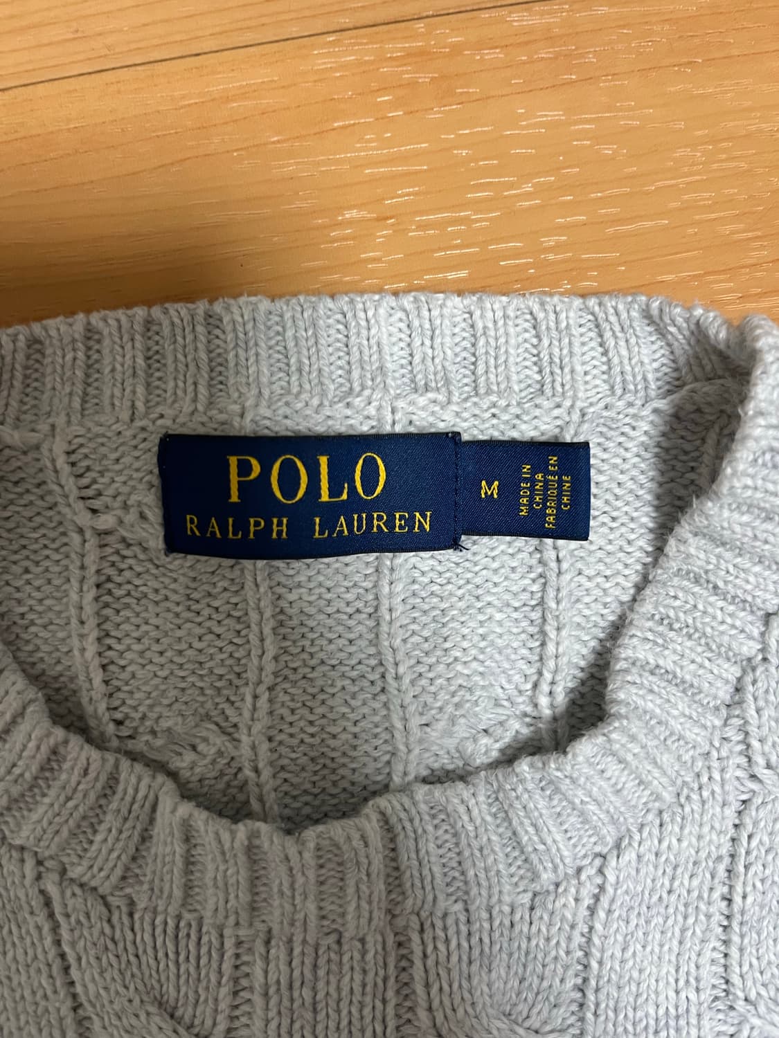 폴로 그레이 꽈배기 니트 상품이미지2