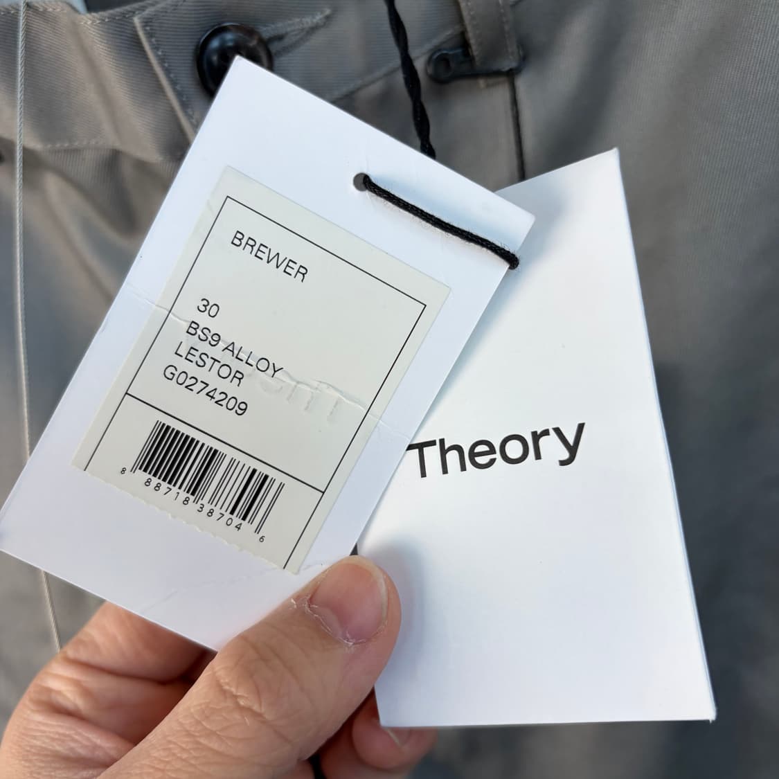 Theory 띠어리 그레이 남성 바지 상품이미지7