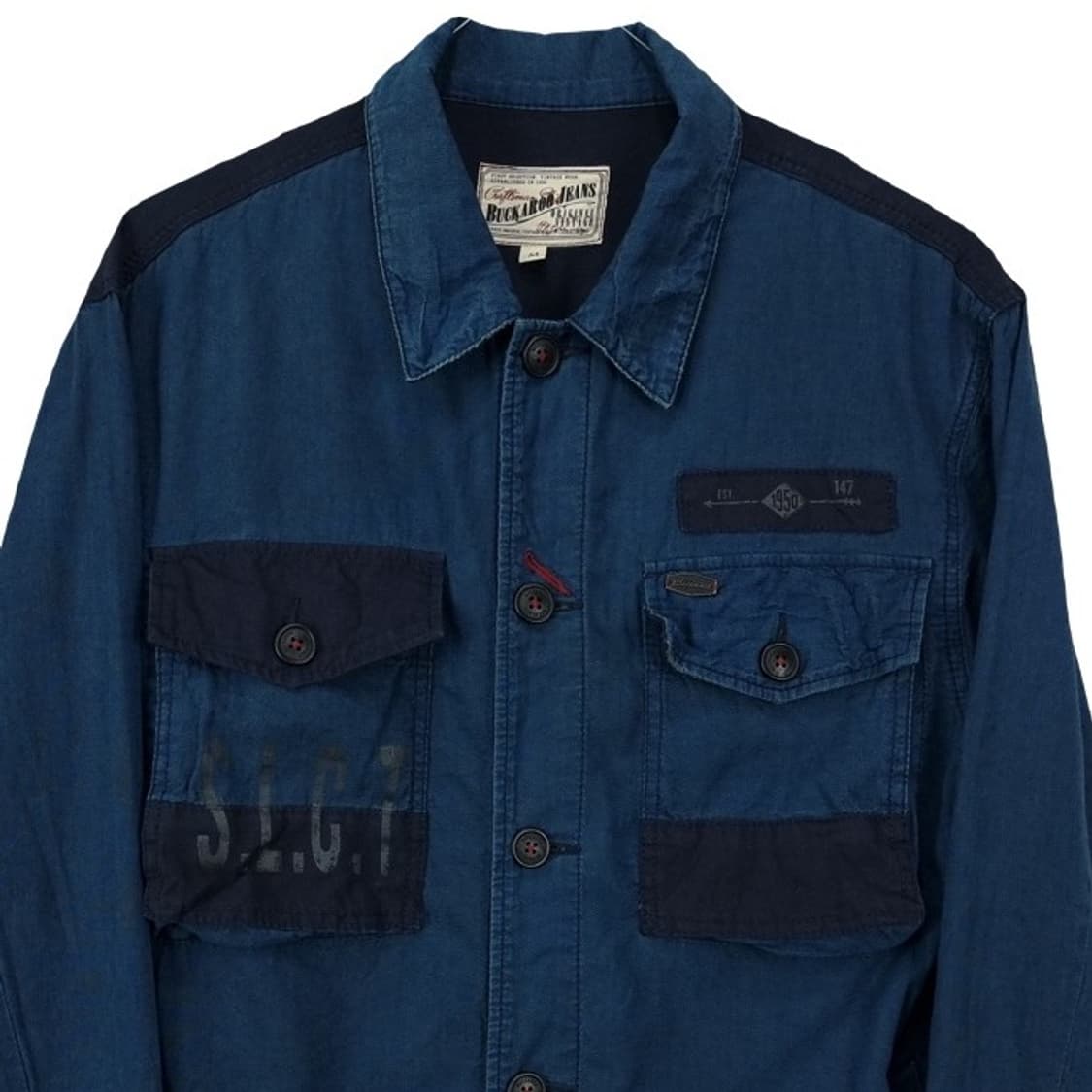 [버커루] 빈티지 워시드 밀리터리 셔츠 네이비 M19501 상품이미지4