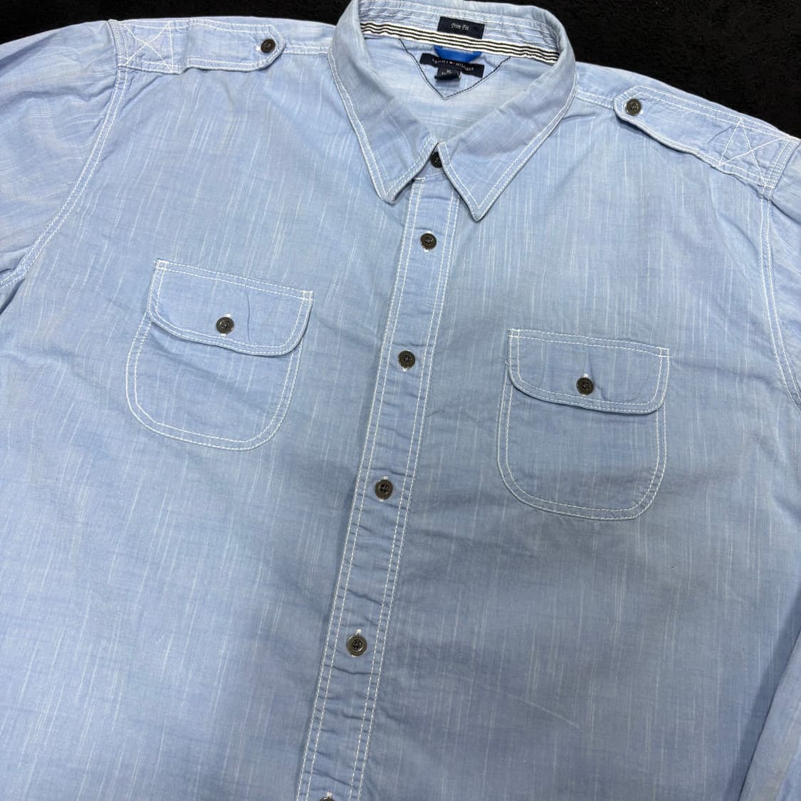 XL 타미힐피거 연청 스티치 투포켓 셔츠 상품이미지3