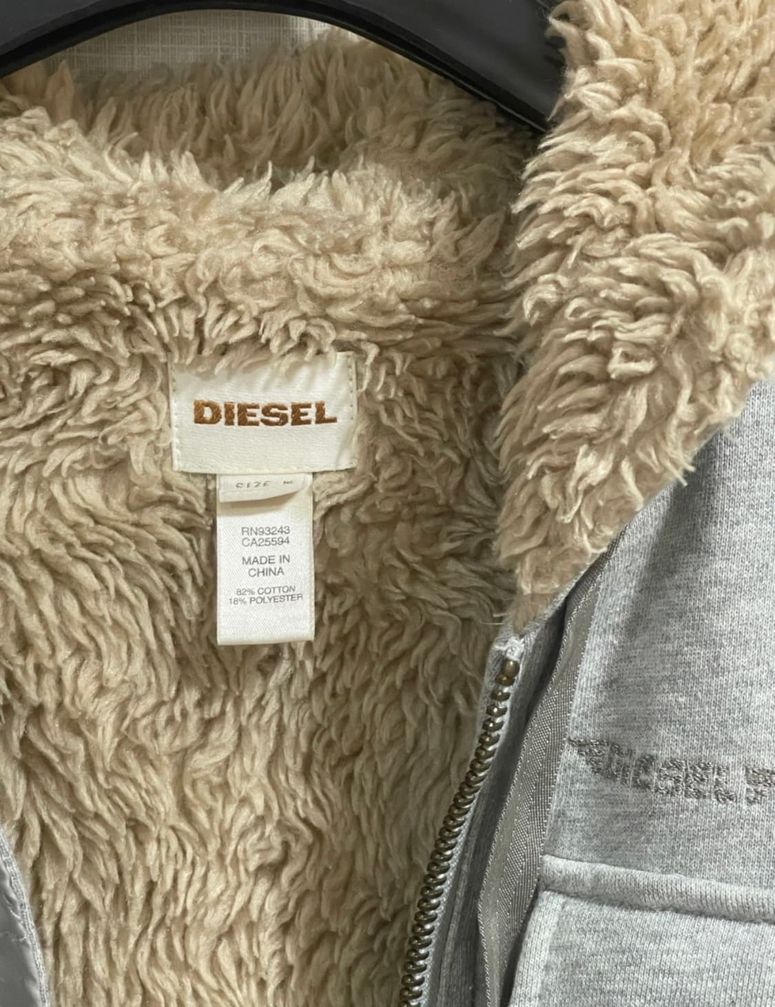 디젤 Diesel 후드 털 자켓 후드집업 상품이미지2