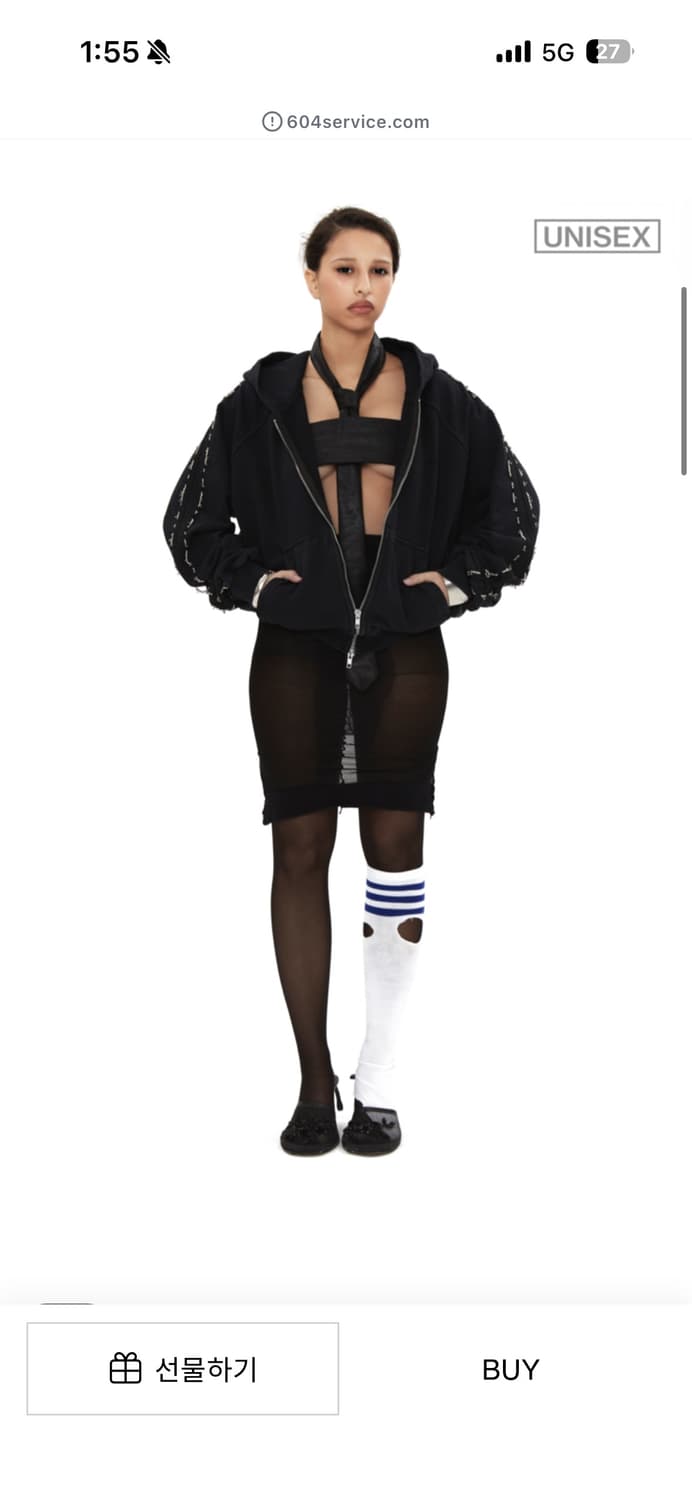 604service 비즈 후드집업 팬츠 세트 상품이미지4