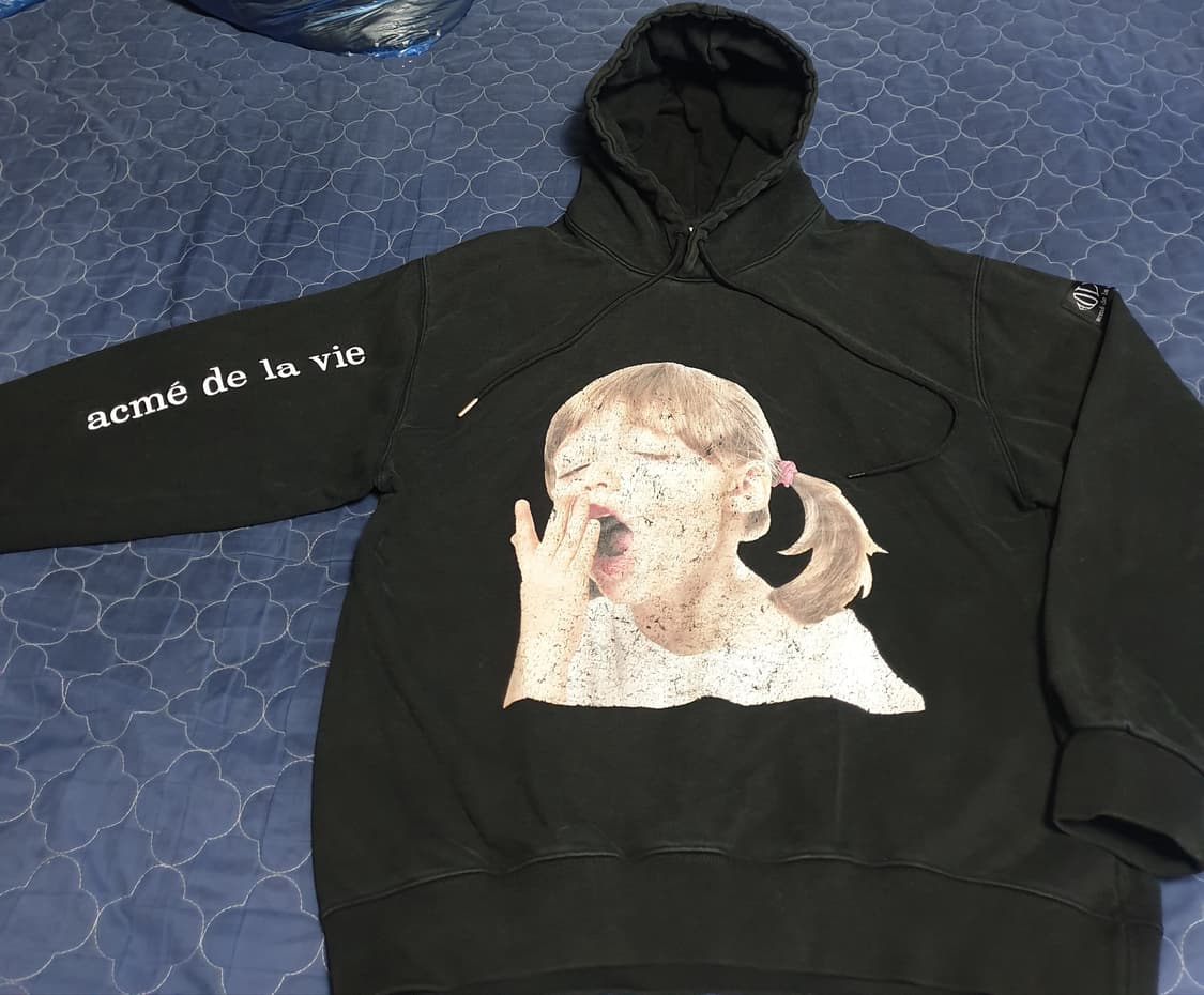 아크메드라비 베이비 걸 프린팅 혜비코튼 후드티 블랙 (1사이즈) 상품이미지1