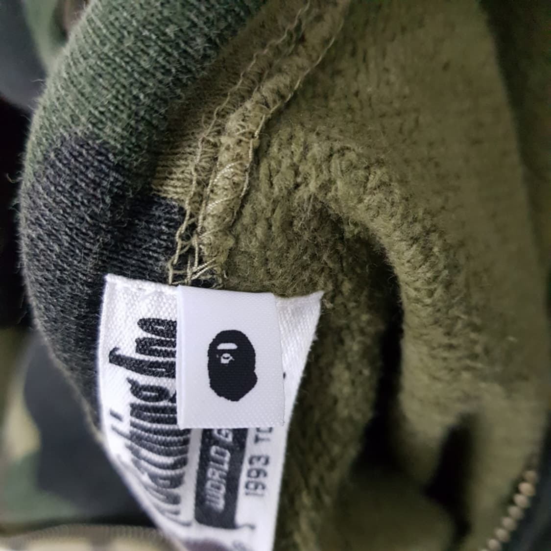 정품)베이프 카모 샤크 후드집업 XL 녹계 상품이미지8