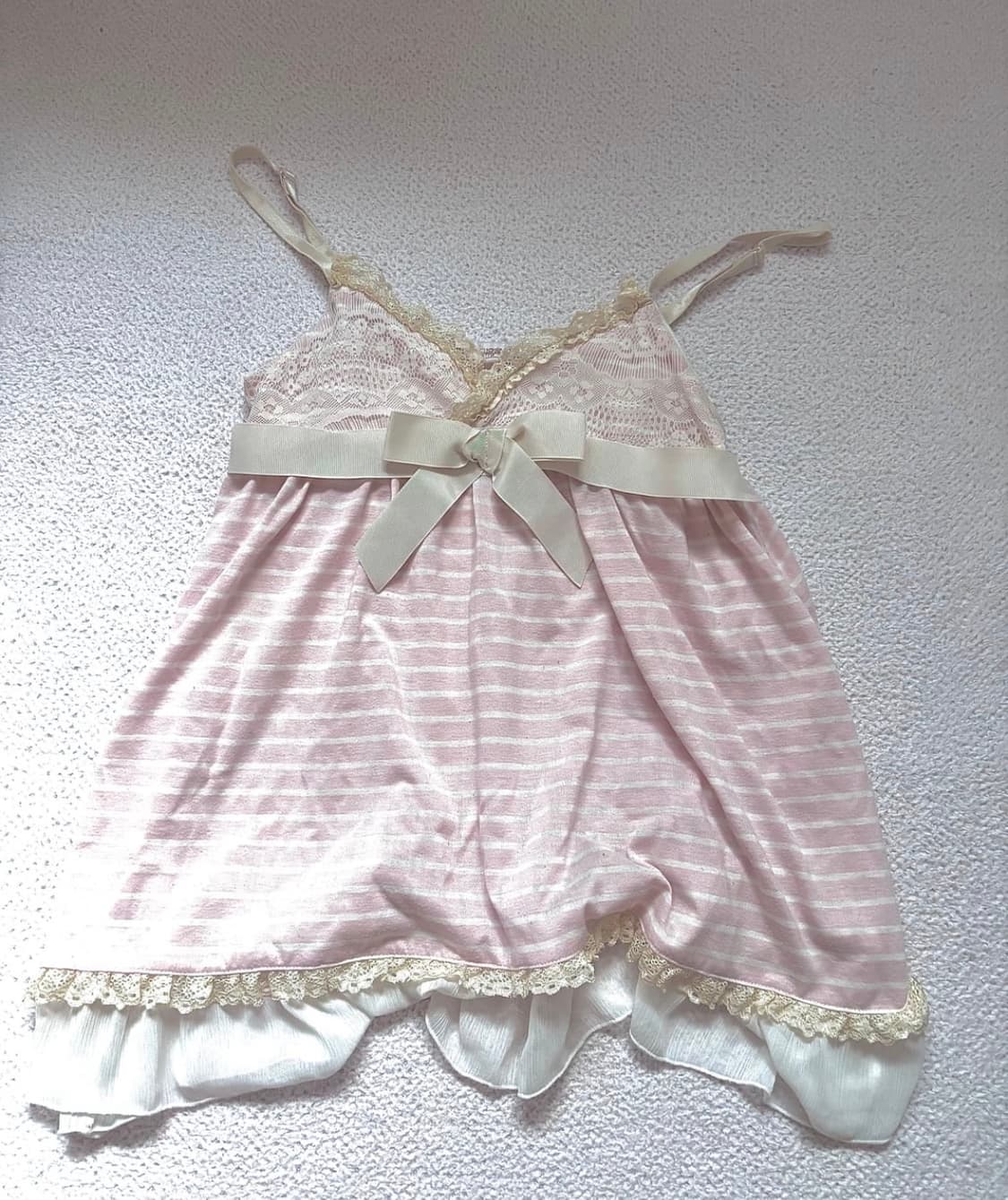 리즈리사 고전 플로랄 원피스 슈가돌 스트라이프 나시 히메갸루 라떼갸루 상품이미지3