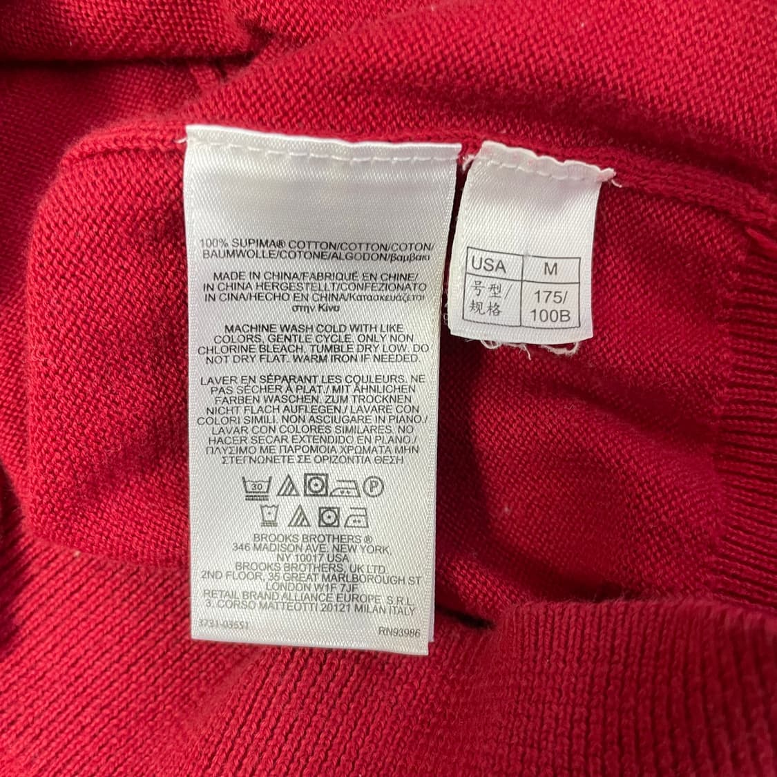 브룩스브라더스 레드 코튼 니트 M 상품이미지5
