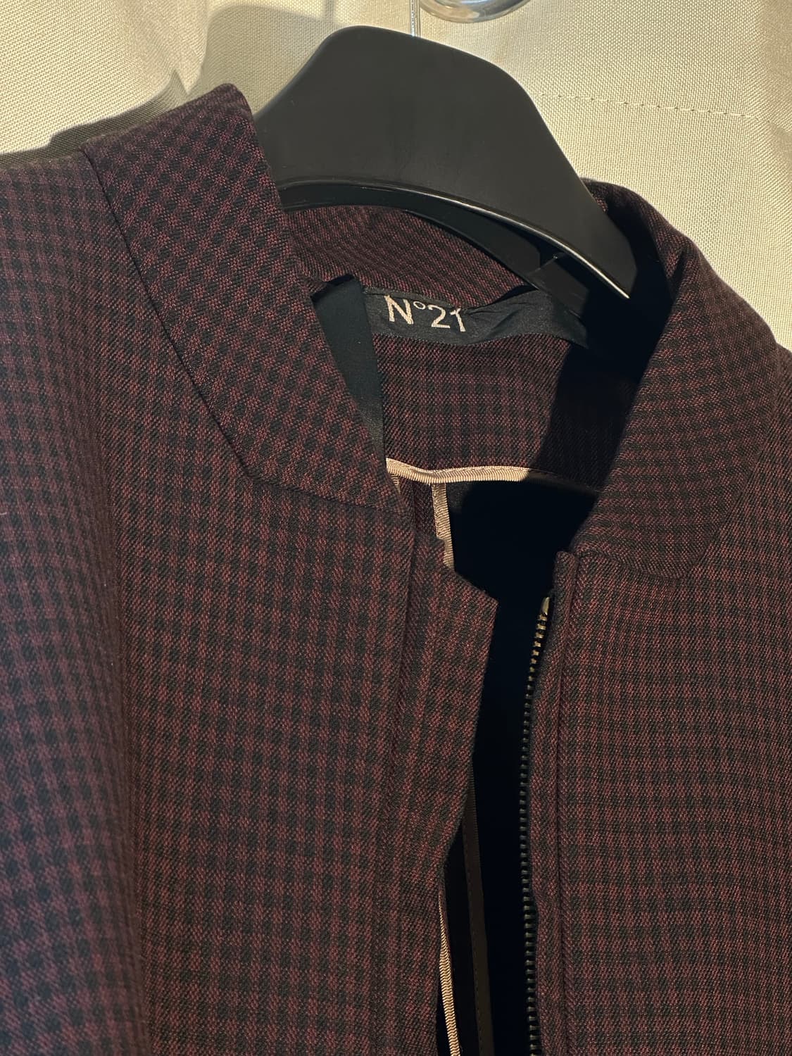 N°21 누메로벤투노 체크 집업 블루종 자켓 판매 상품이미지4