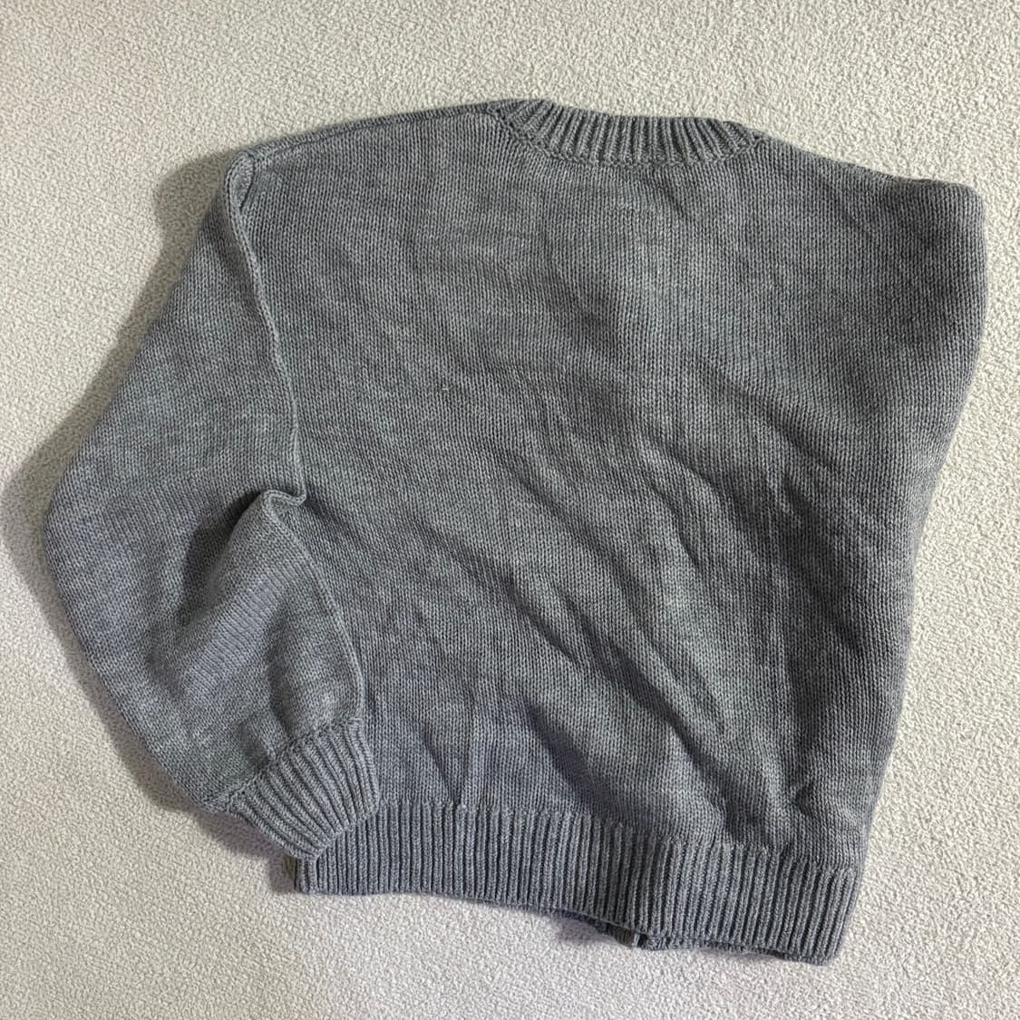 일본빈티지 그레이 플라워 니트가디건 상품이미지5