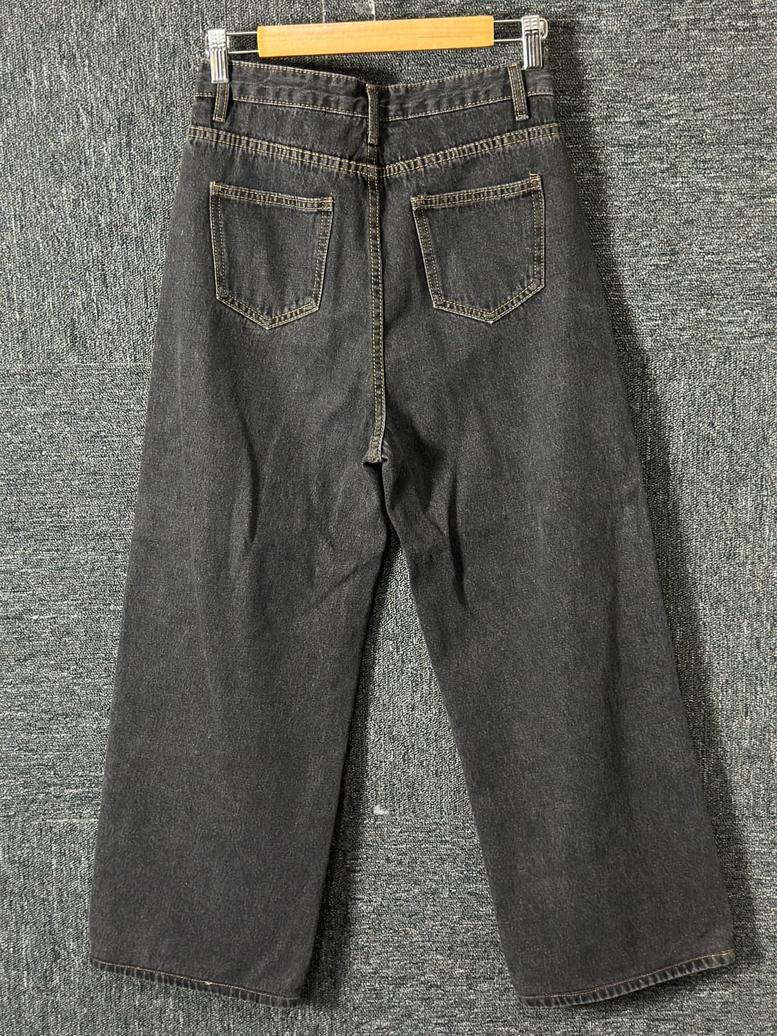 S-BIN JEANS 흑청 와이드 데님 팬츠 M 상품이미지2