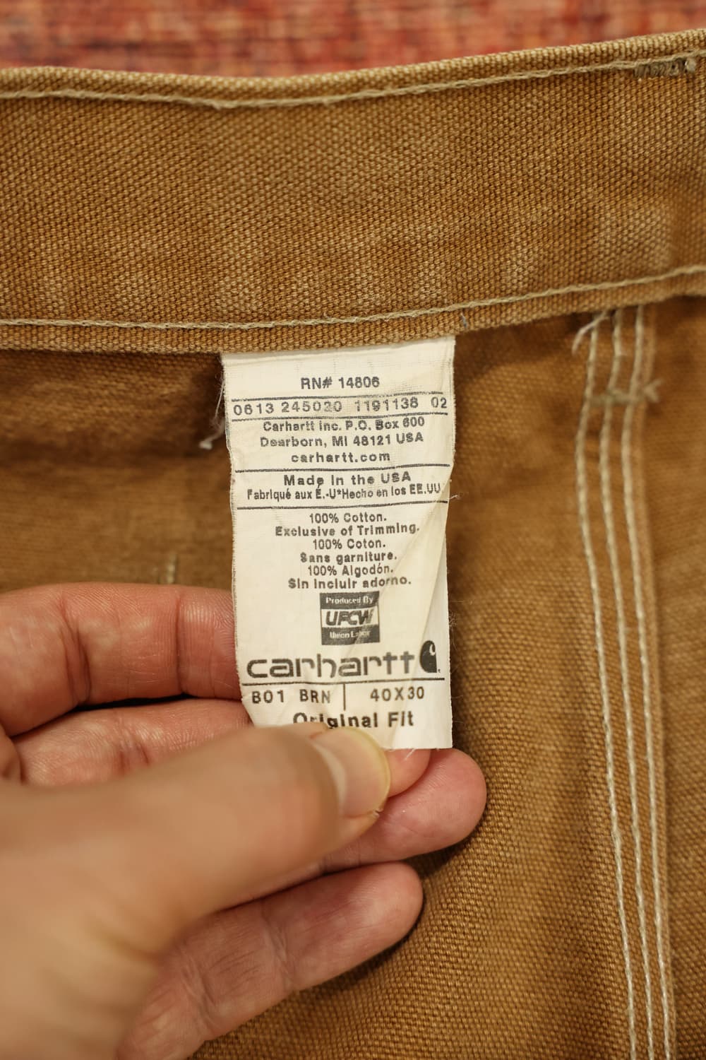 빈티지 칼하트더블니 브라운 판매 상품이미지6
