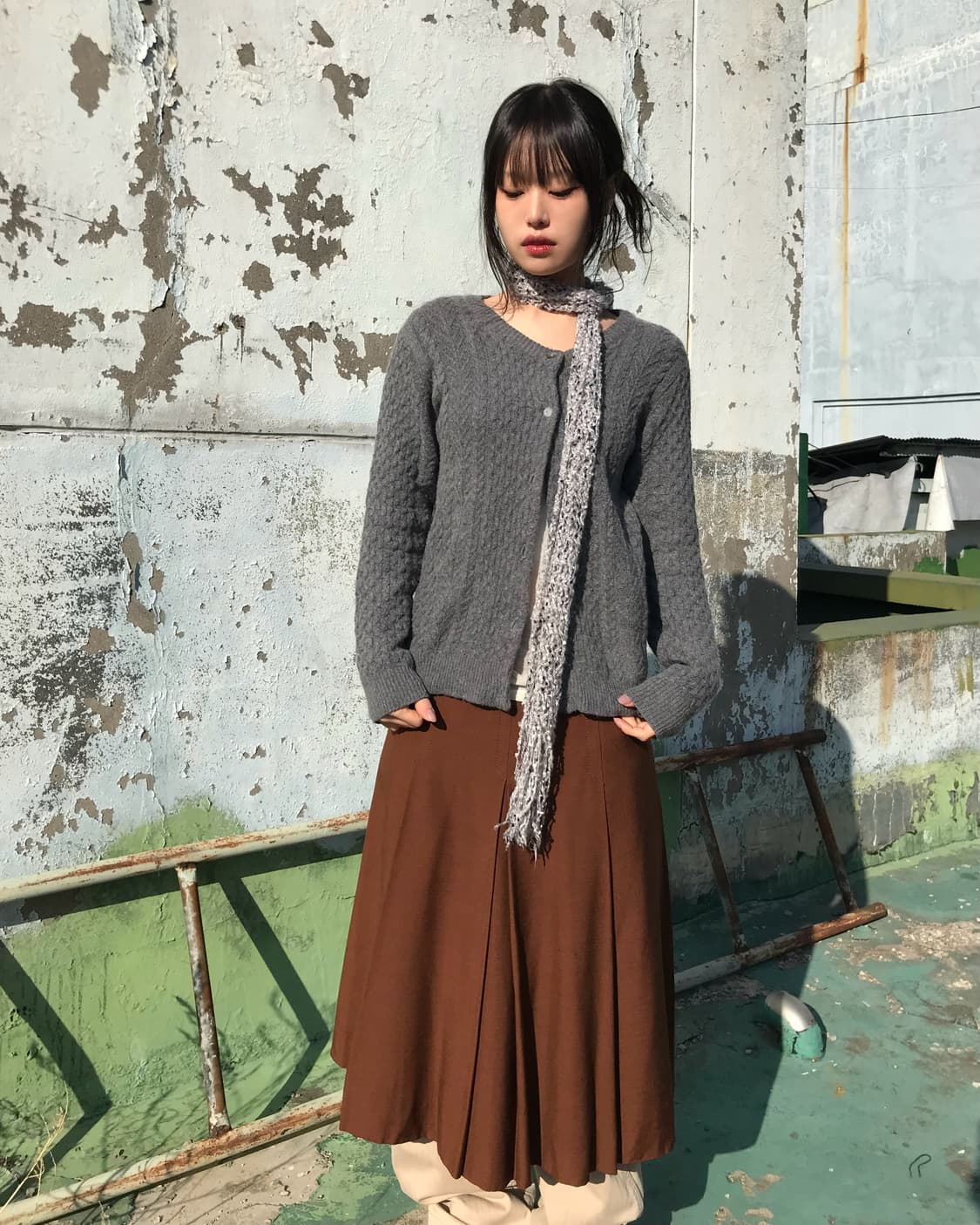 그레이 램스울 가디건 상품이미지6