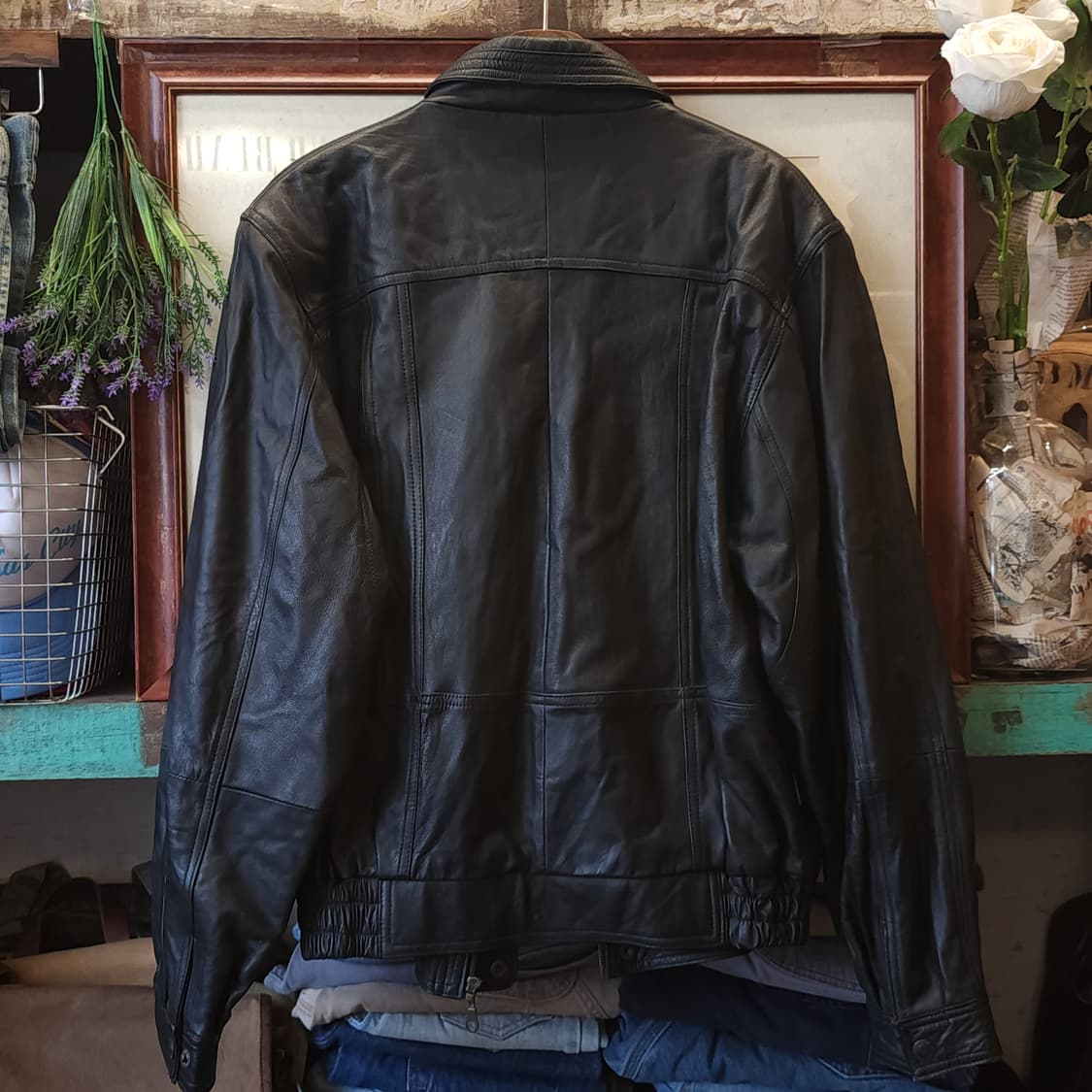 90s 빈티지 레더자켓 독일 레더 봄버자켓 플라이트 자켓 m 상품이미지3