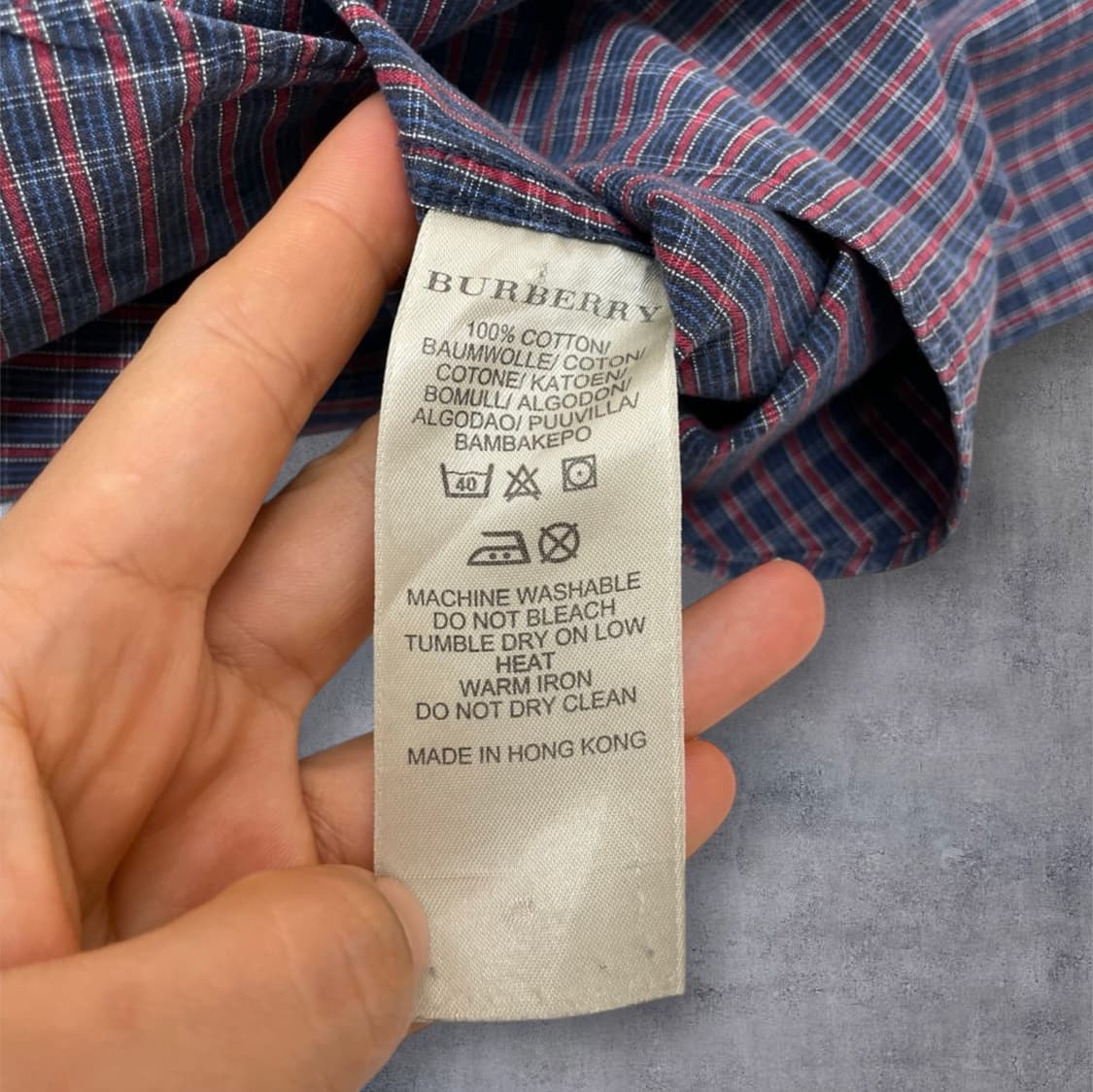 버버리 Burberry brit 네이비 레드 체크 버튼다운 셔츠 L 상품이미지3