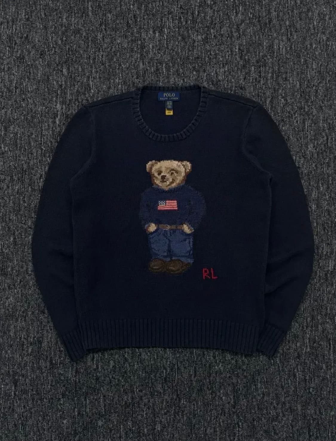 폴로 QR 네이비 베어 니트 상품이미지1
