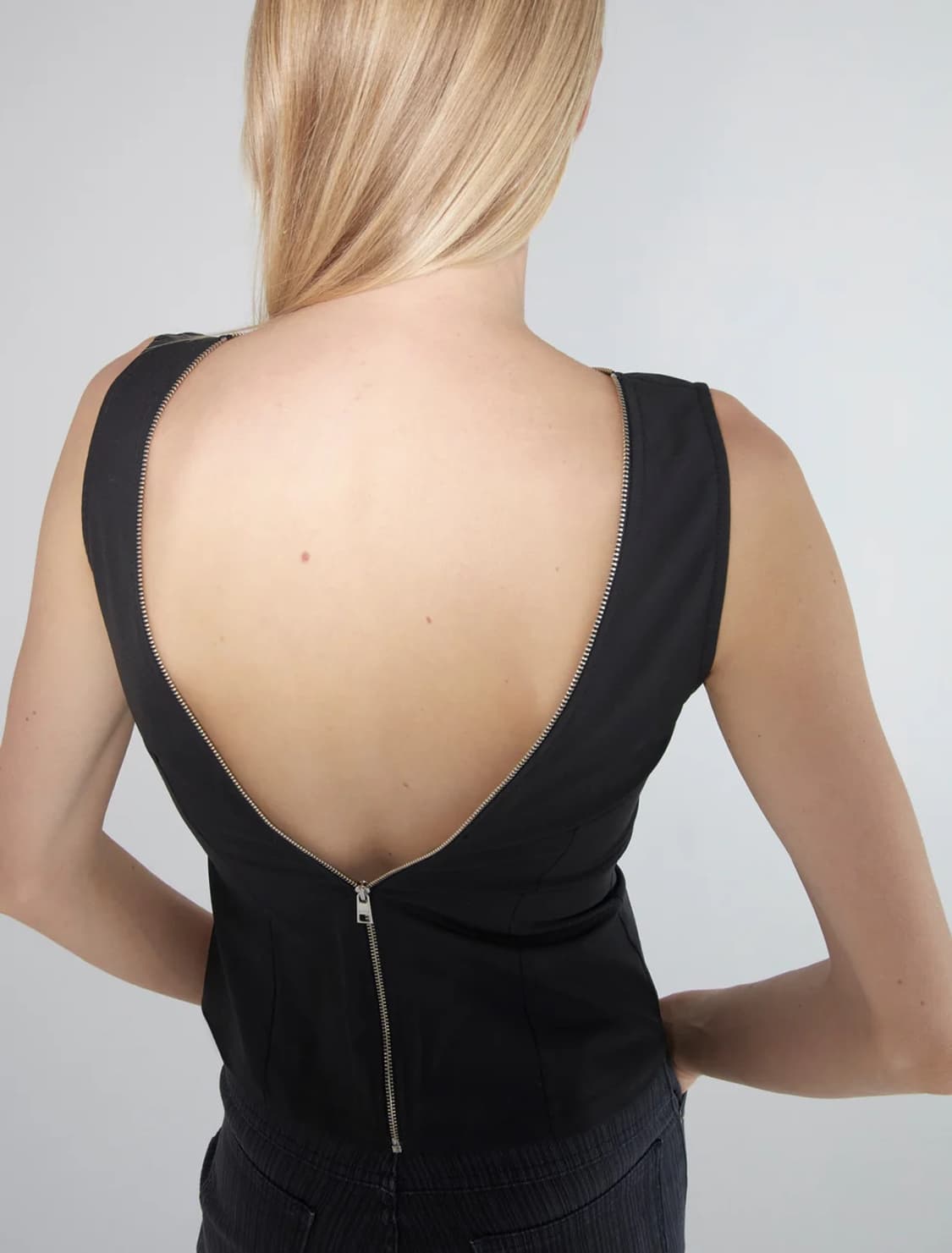 [S,M]팔로마울 Fase 지퍼 탑/블랙 상품이미지6