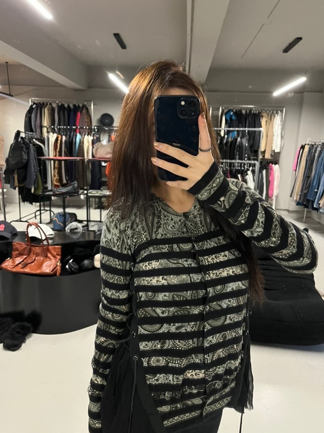 SACAI paisley mesh panel cardigan 상품이미지1