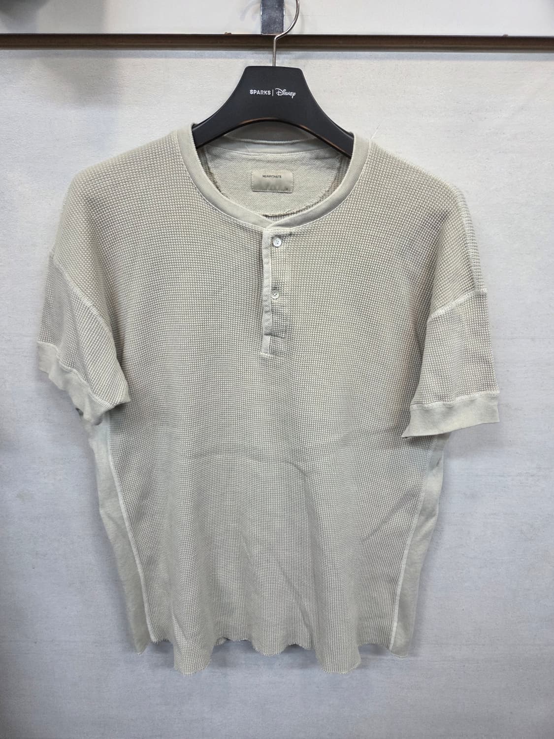 헤비테이스트 빈티지 와플 피그먼트 헨리넥 반팔 대략 xl 상품이미지1