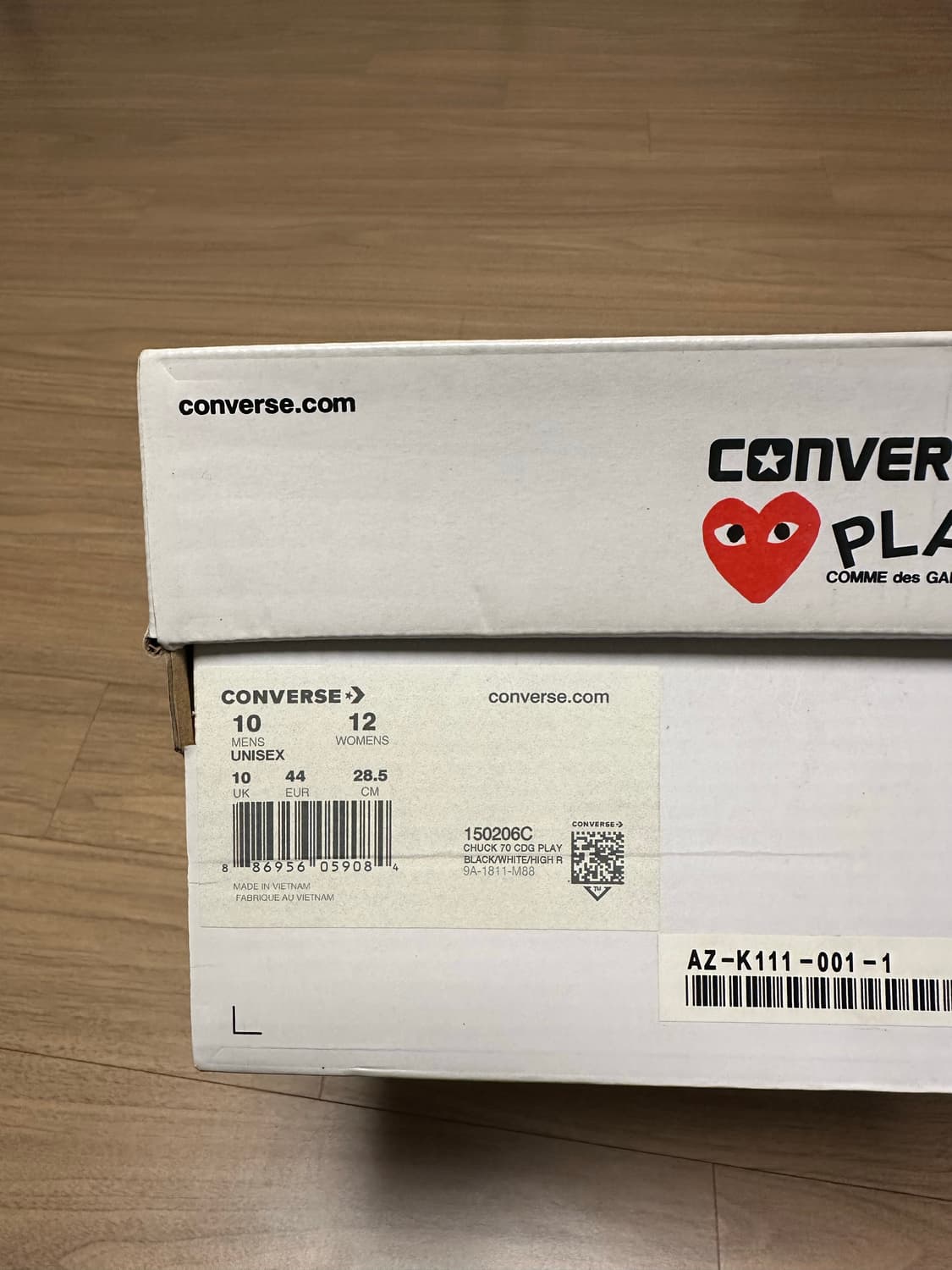 285 컨버스 x 플레이 꼼데가르송 척 70 로우 블랙 상품이미지8