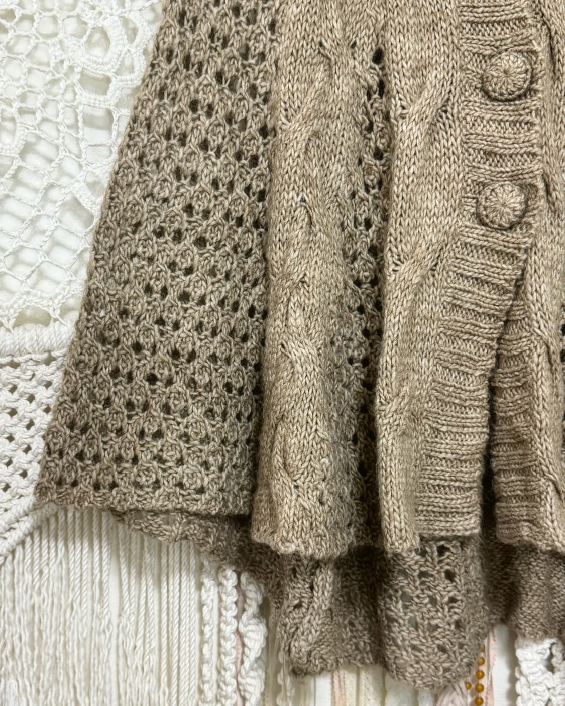 Brown Twist Hoodie Cape 상품이미지5