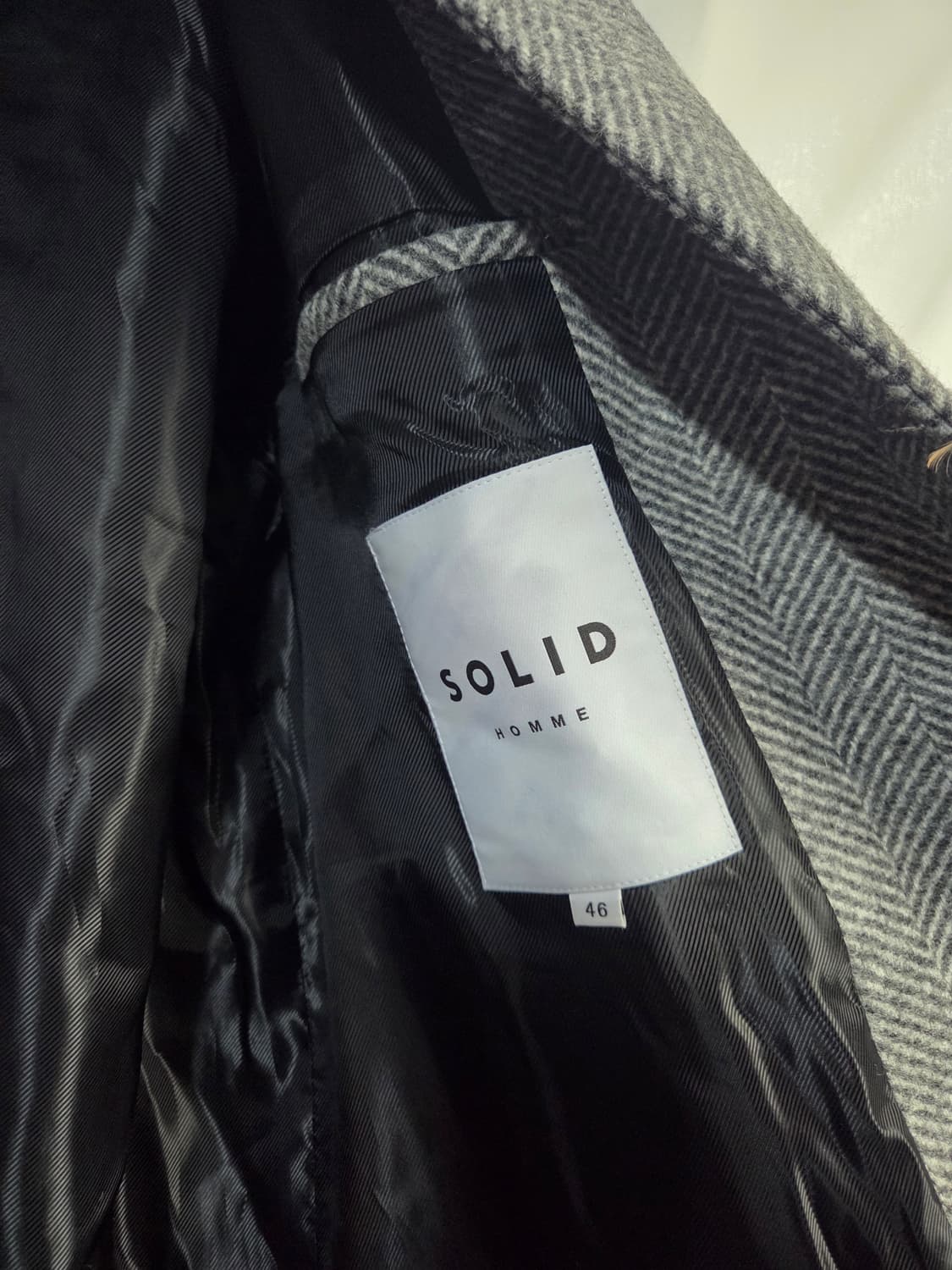 솔리드옴므 헤링본 벨티드 발마칸코트 46사이즈, 70-120 상품이미지7