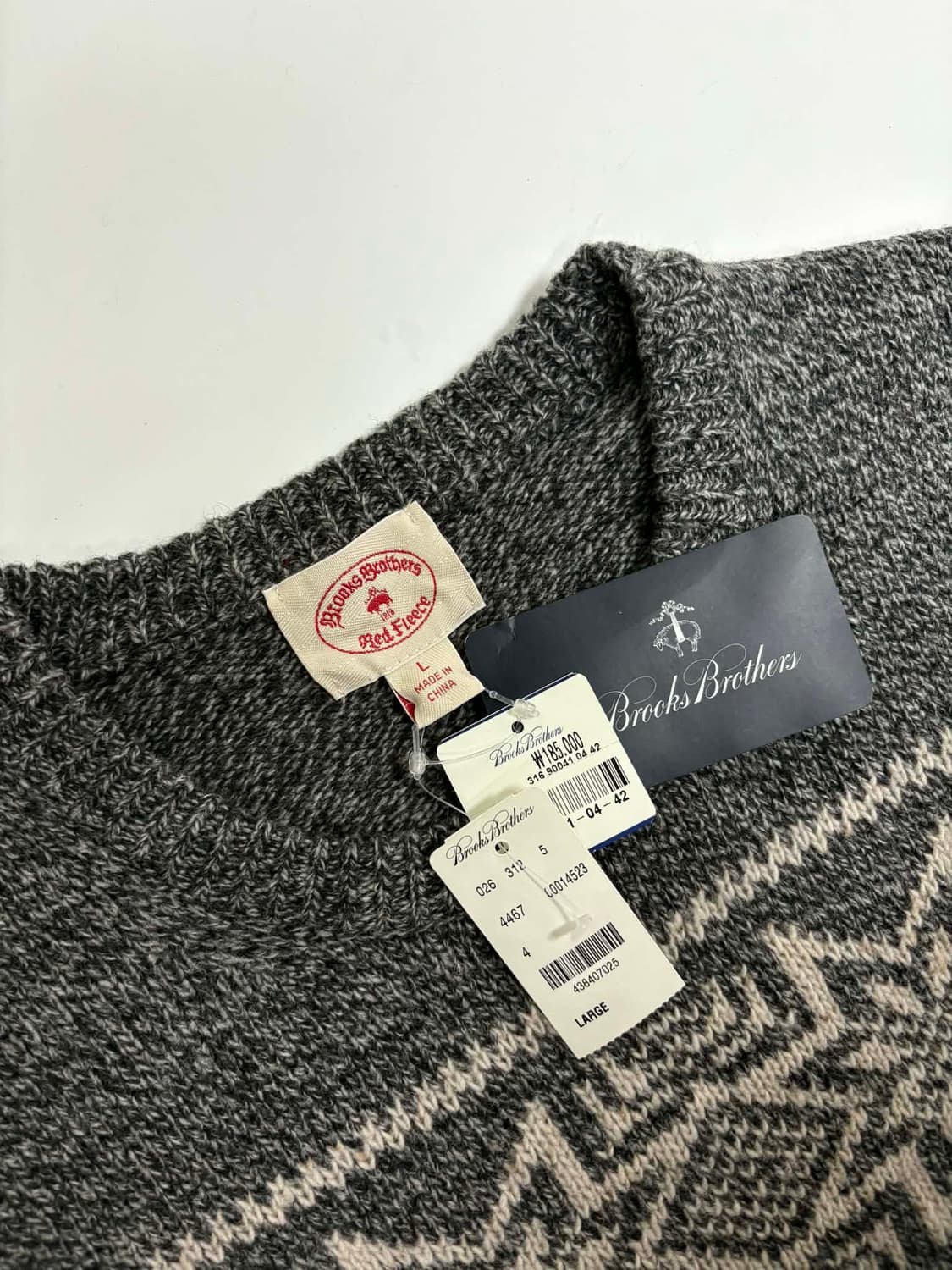[L] 브룩스브라더스 택채 새상품 페어아일 노르딕 울 니트 스웨터 상품이미지5