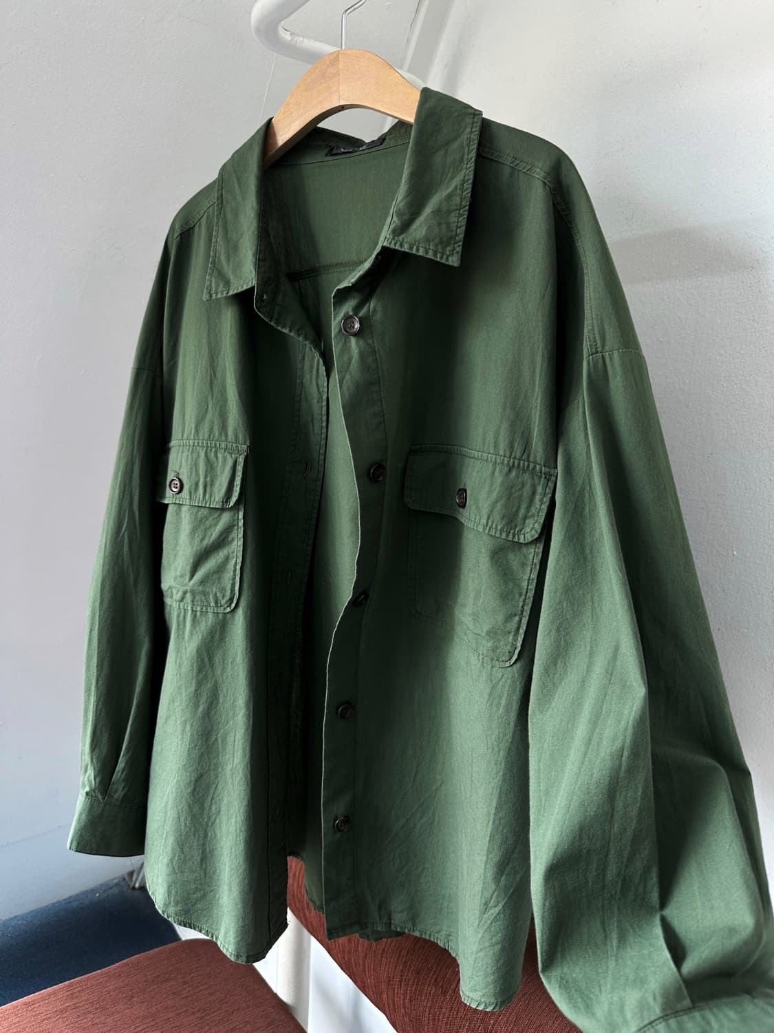 Light cotton wide silhouette work shirt 상품이미지1