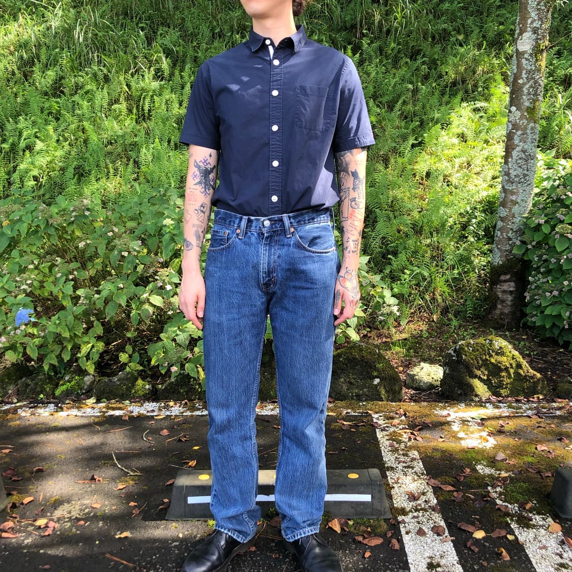BEAMS half shirts NAVY 상품이미지1