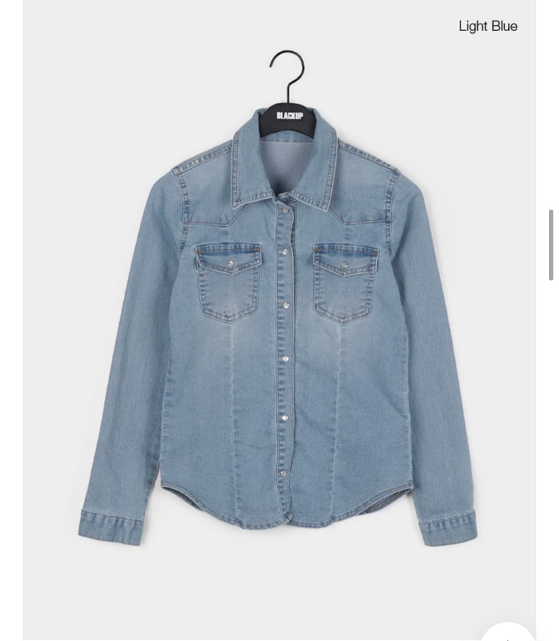 블랙업 데님셔츠 연청 M 청셔츠 상품이미지1