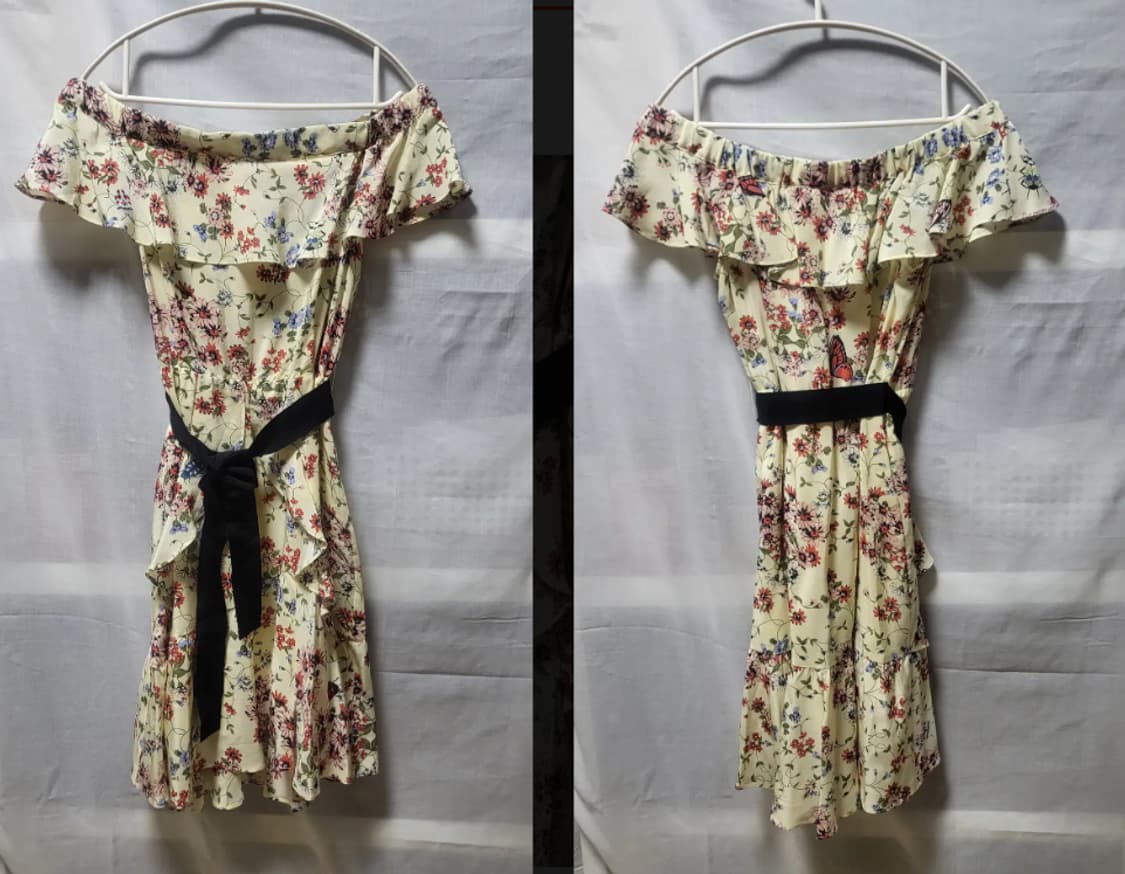 마쥬 연노랑 오프숄더 미니원피스 상품이미지1