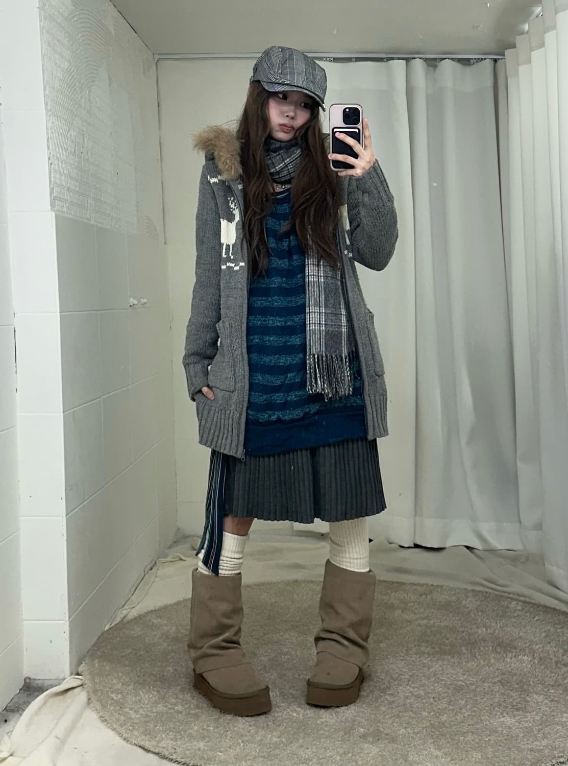 데이릴 노르딕 히피 모리걸 청록 코디세트 상품이미지1