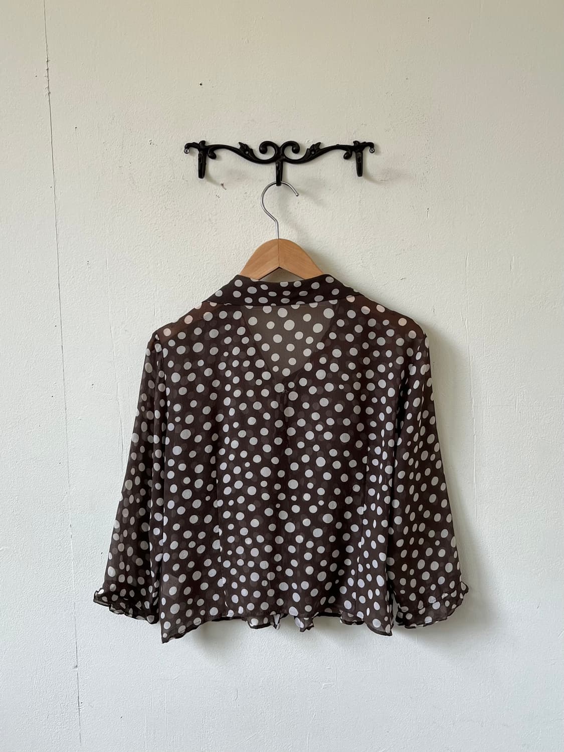 Japan vtg 도트 시스루 가디건 상품이미지2