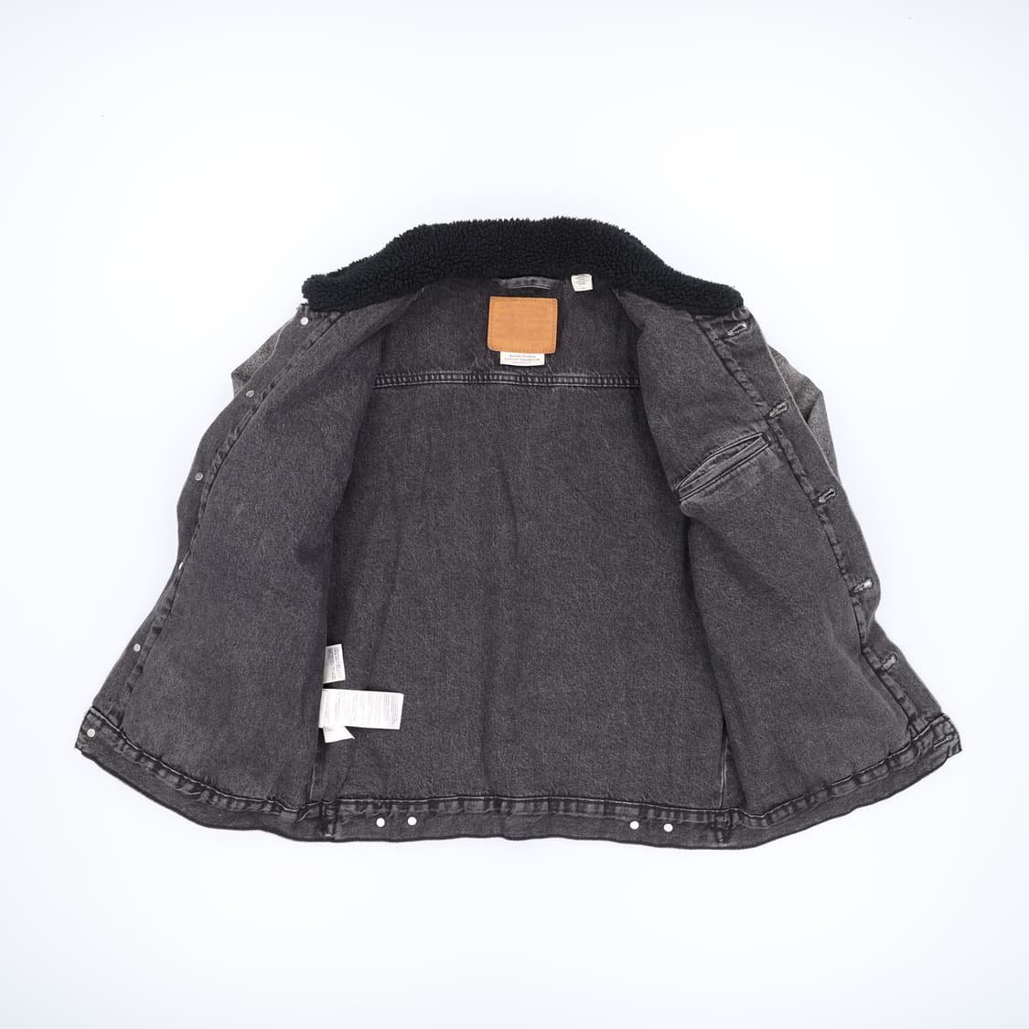 L 리바이스 그리즐리 쉐르파 트러커 데님 흑청 자켓 4184 상품이미지3