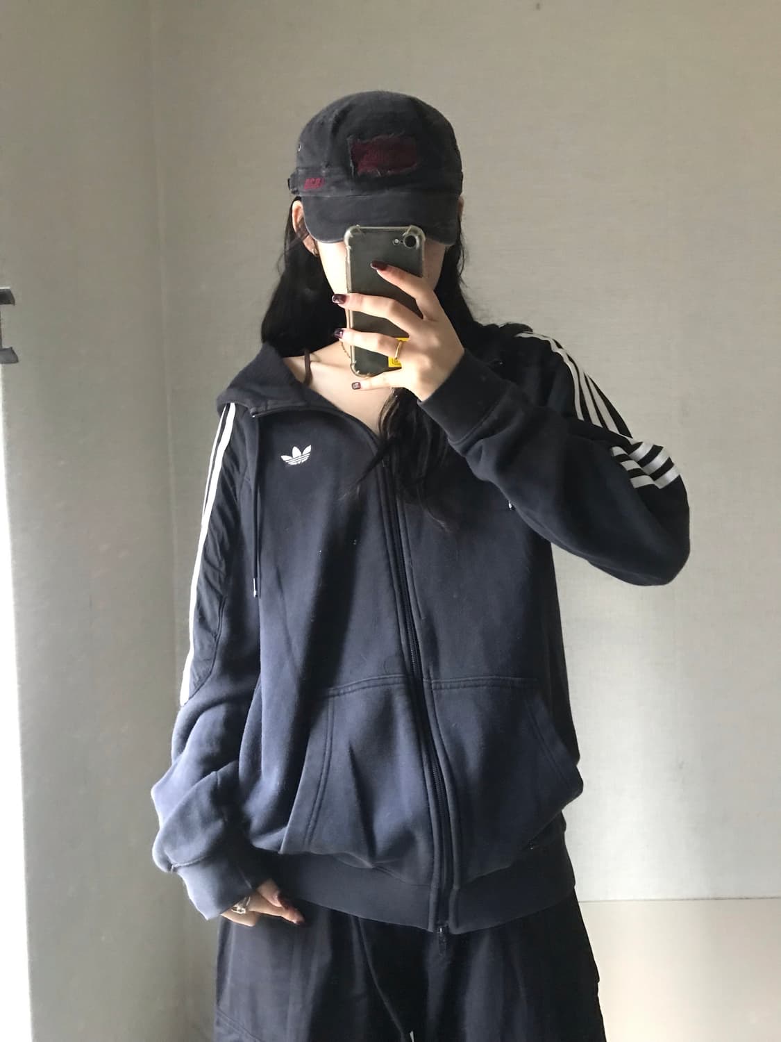 아디다스 블랙 투웨이 후드집업 상품이미지5