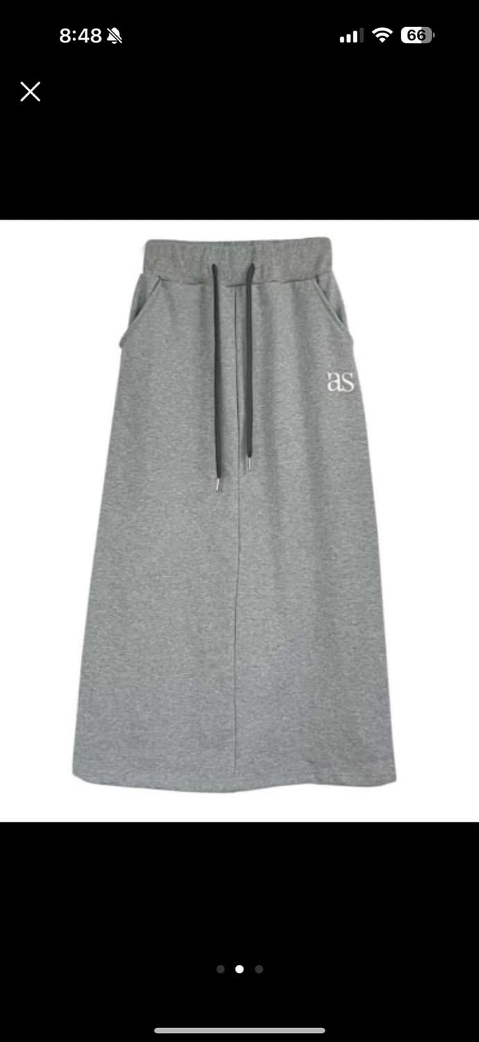 애즈온 트레이닝 롱스커트 그레이 상품이미지2