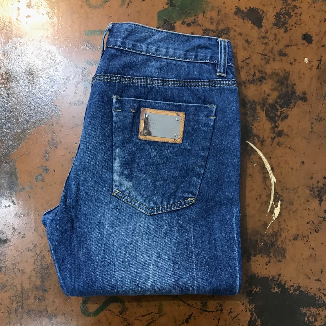 돌체 앤 가바나 진청 하드 워싱 데님 팬츠 청바지 허리 33 사이즈 상품이미지1