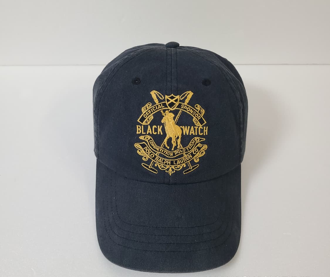 00s 빈티지 폴로 랄프로렌 블랙와치 가죽스트랩 볼캡 모자 상품이미지3