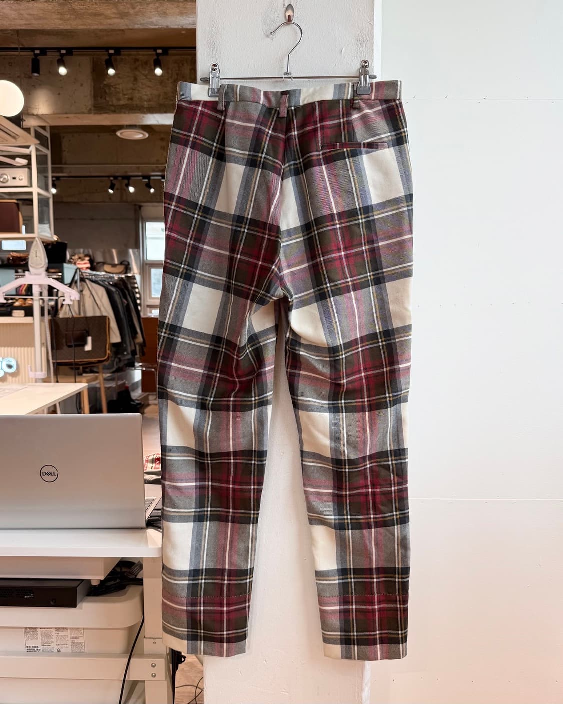 비비안 웨스트우드 레드 그린 체크 슬랙스 팬츠  상품이미지6