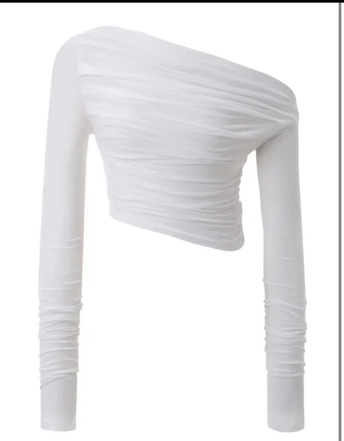 쓰리타임즈 화이트 드레이프탑 상품이미지1