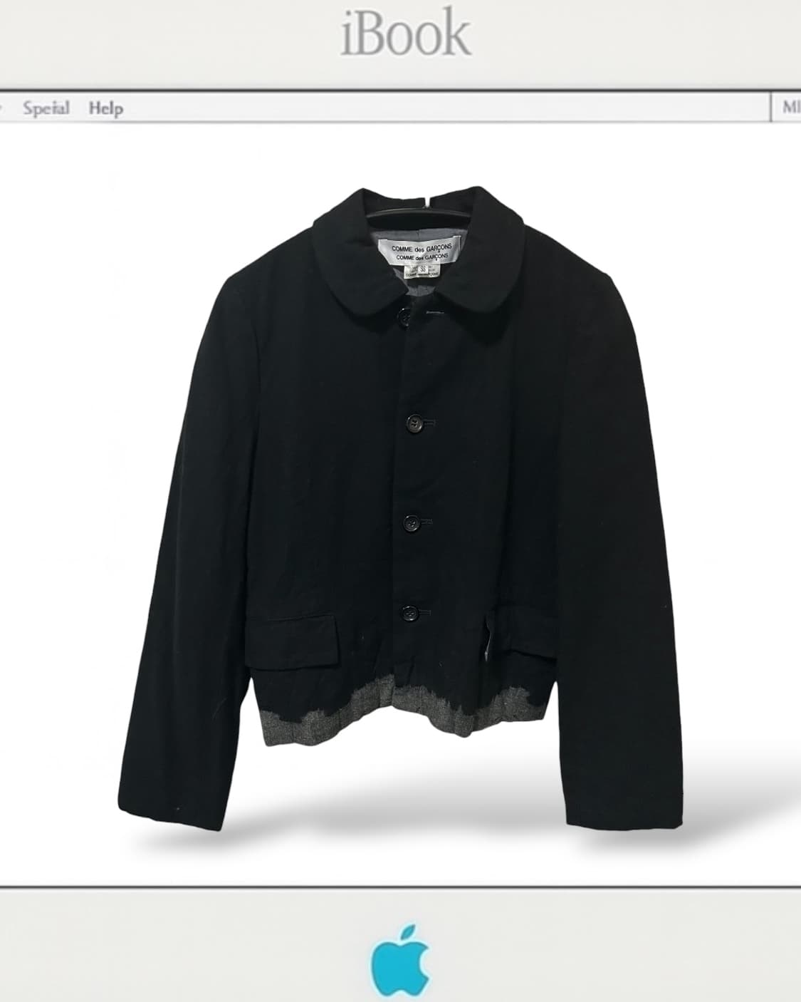 꼼데가르송 울 블랙 그레이 배색 자켓 상품이미지1